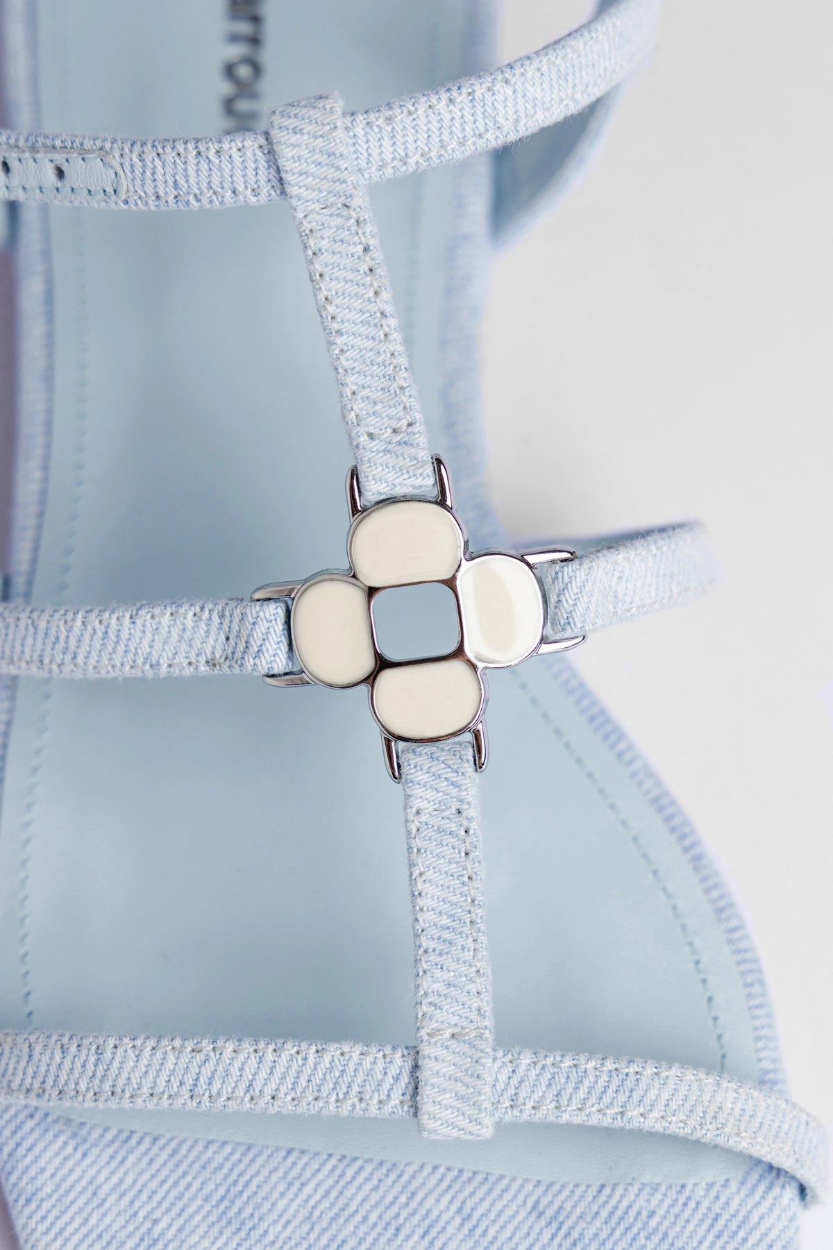 Larroude Hana Flat Sandal Maya Denim