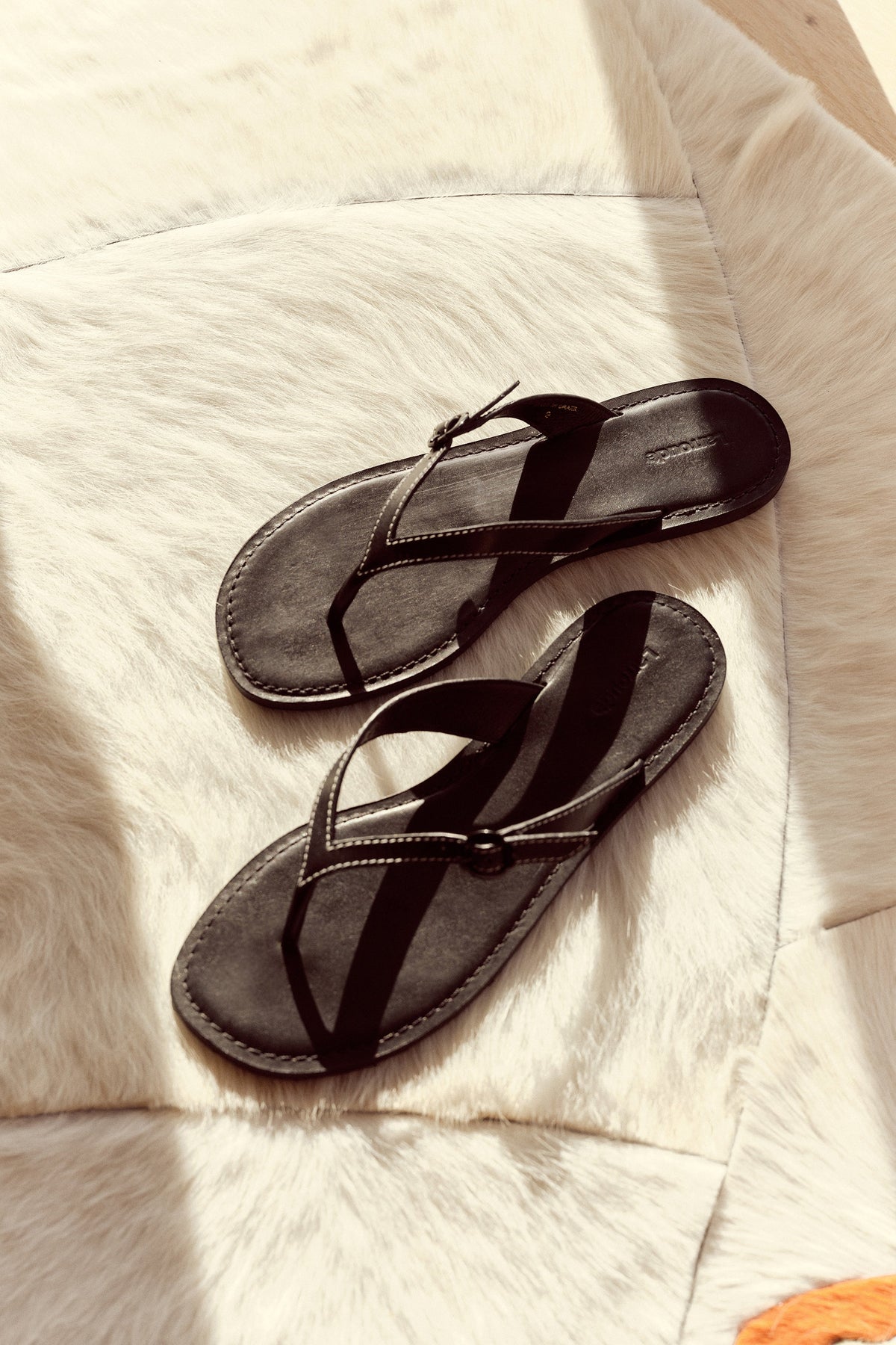 Larroude Mary Kate Flat Sandal In Black Leather