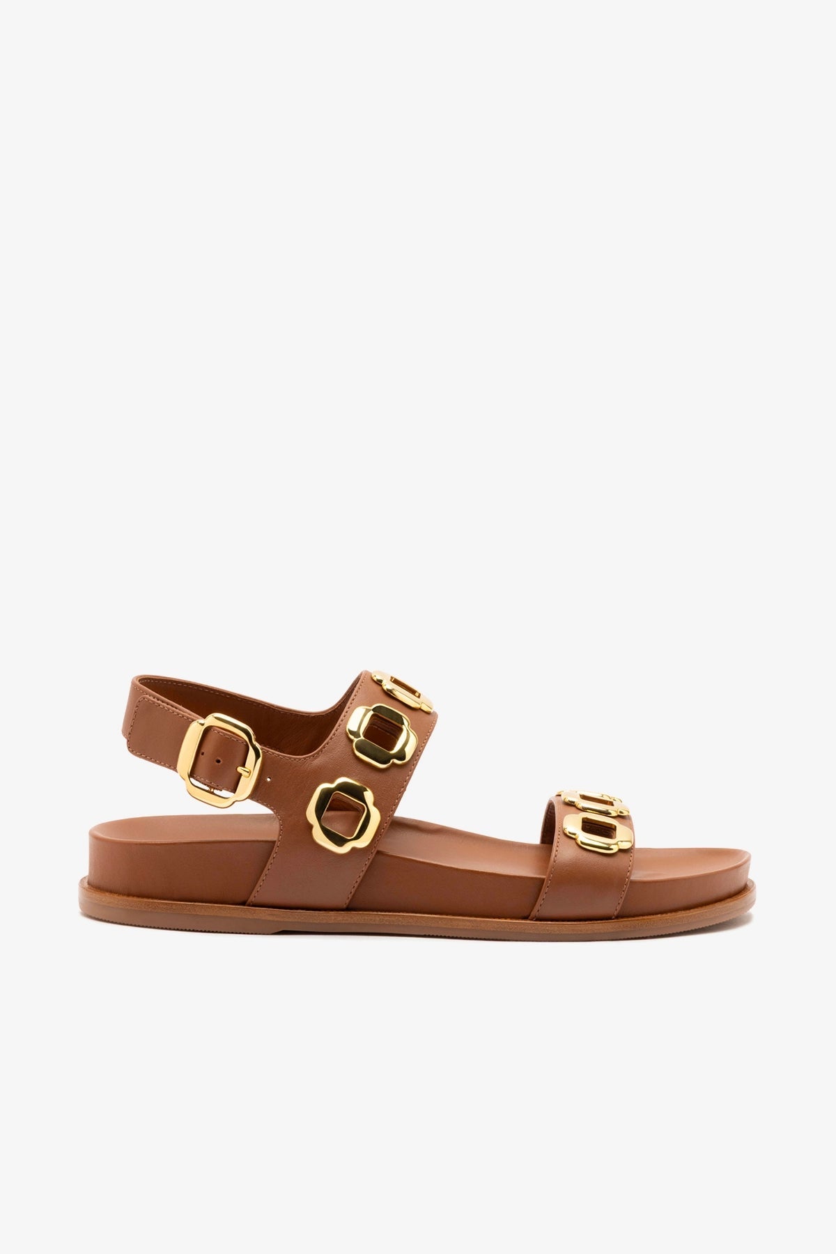 Larroude Milan Sport Sandal In Caramel Leather