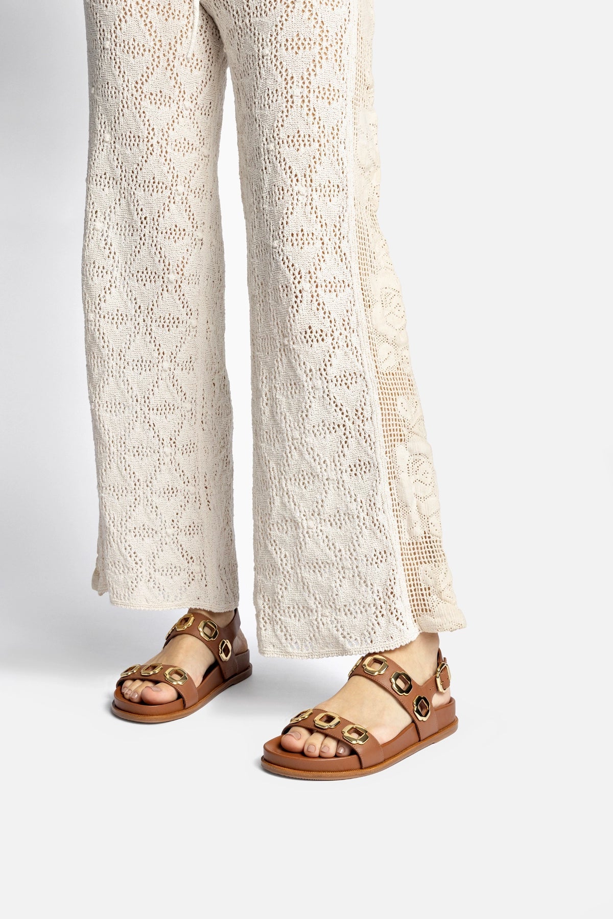 Larroude Milan Sport Sandal In Caramel Leather