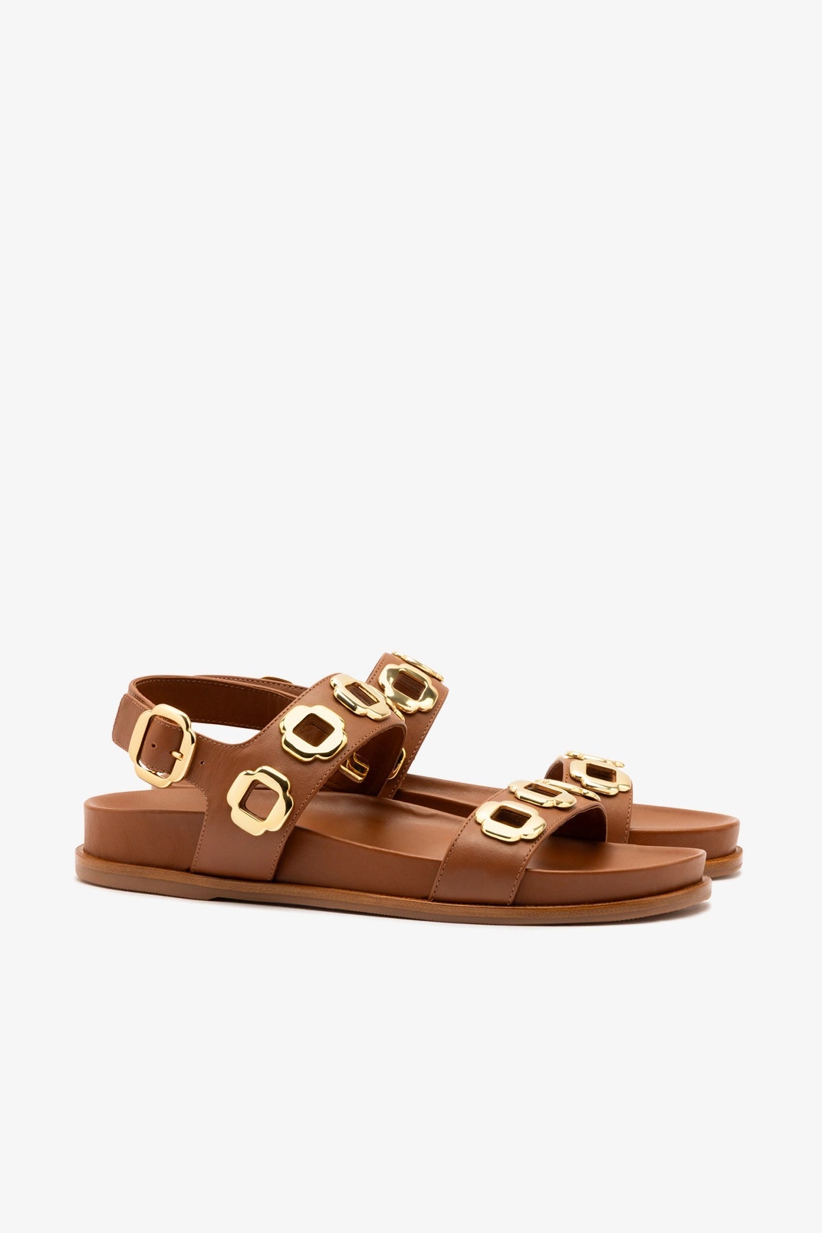 Larroude Milan Sport Sandal In Caramel Leather