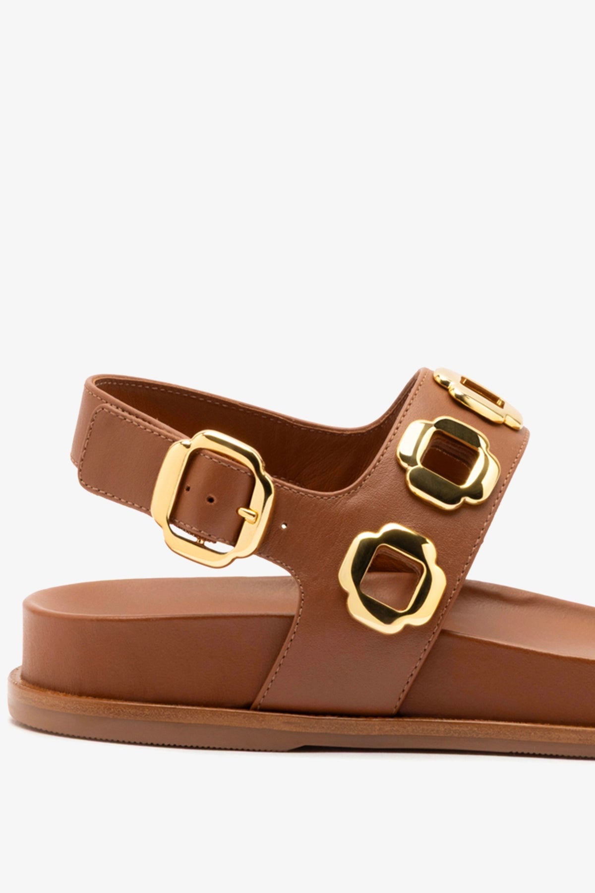 Larroude Milan Sport Sandal In Caramel Leather