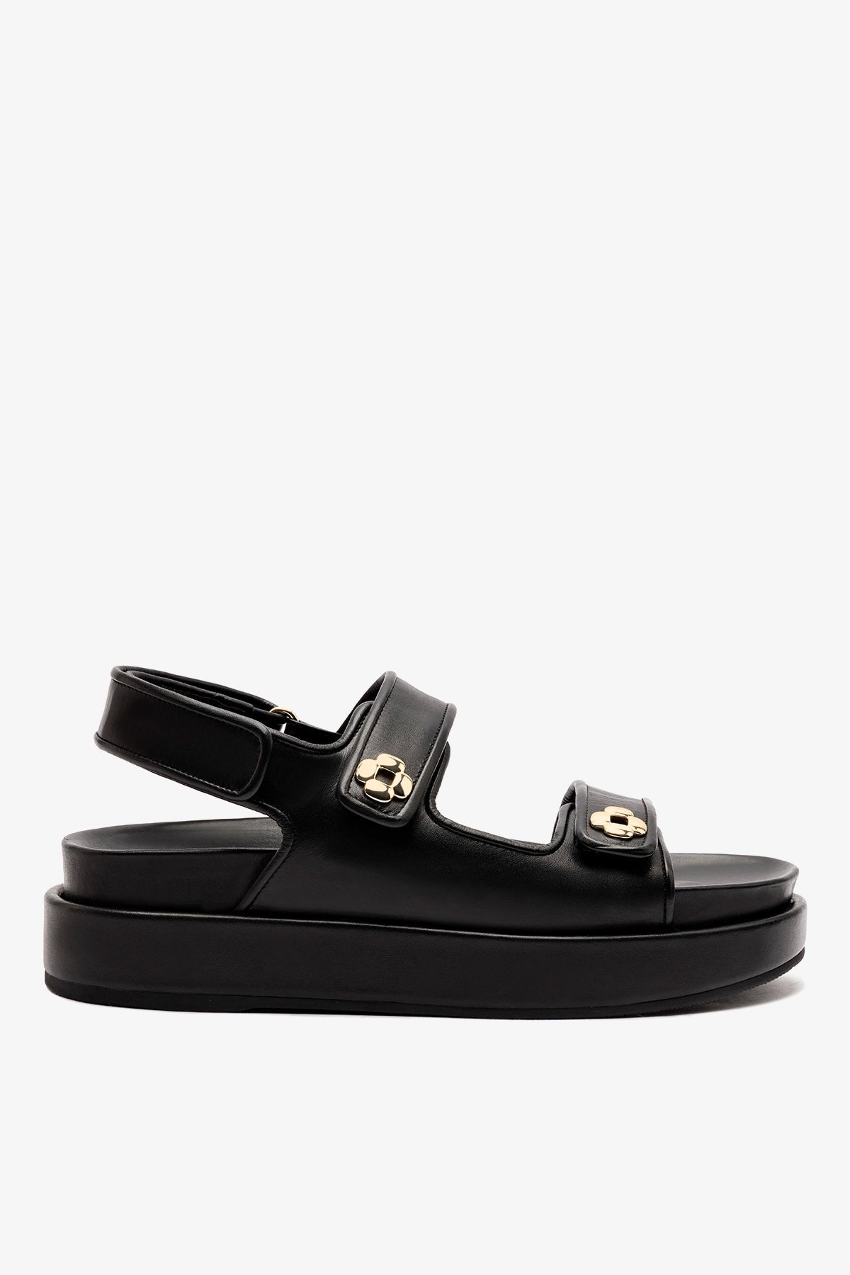 Larroude Jetty Sandal In Black Leather
