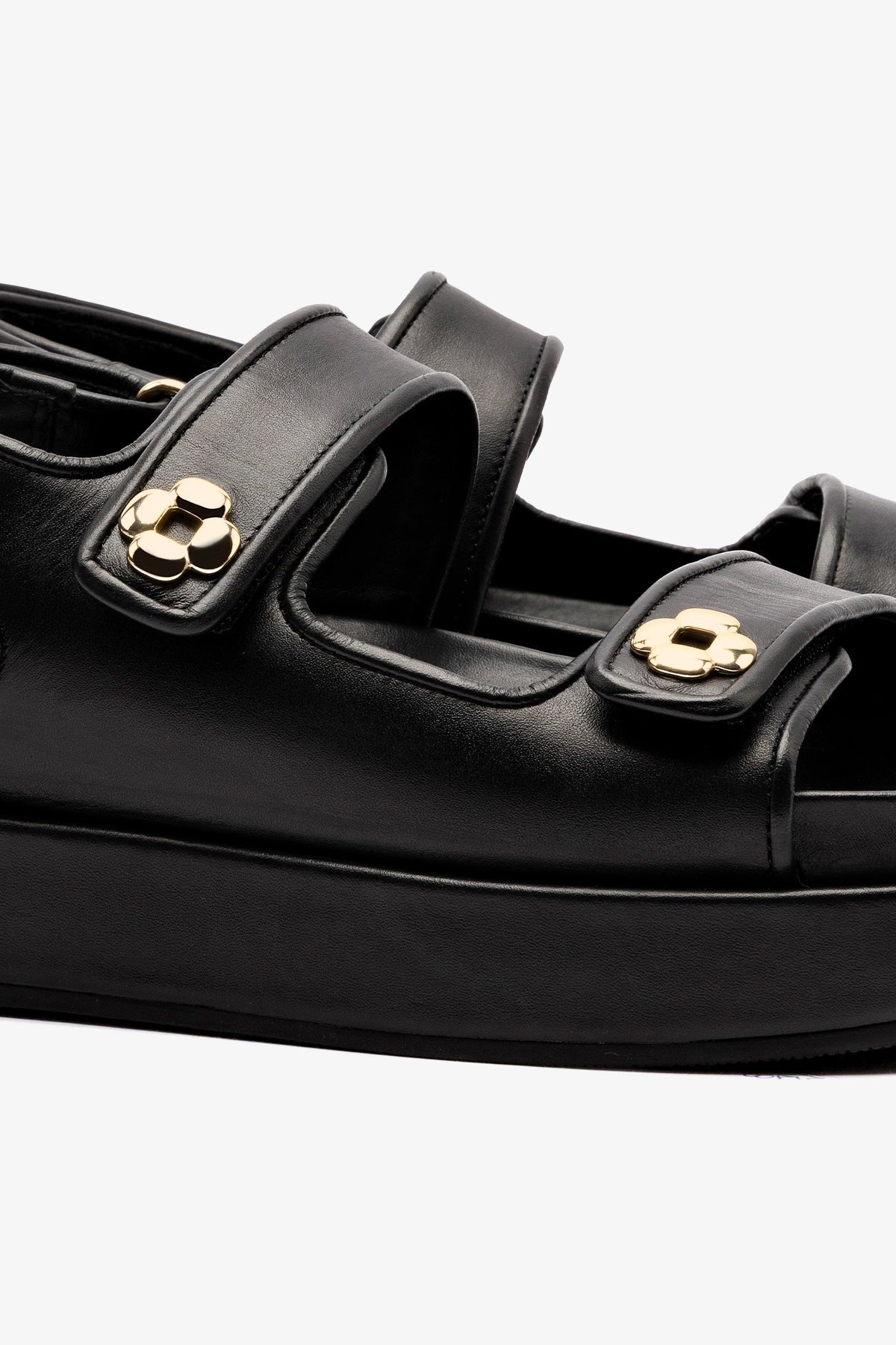 Larroude Jetty Sandal In Black Leather