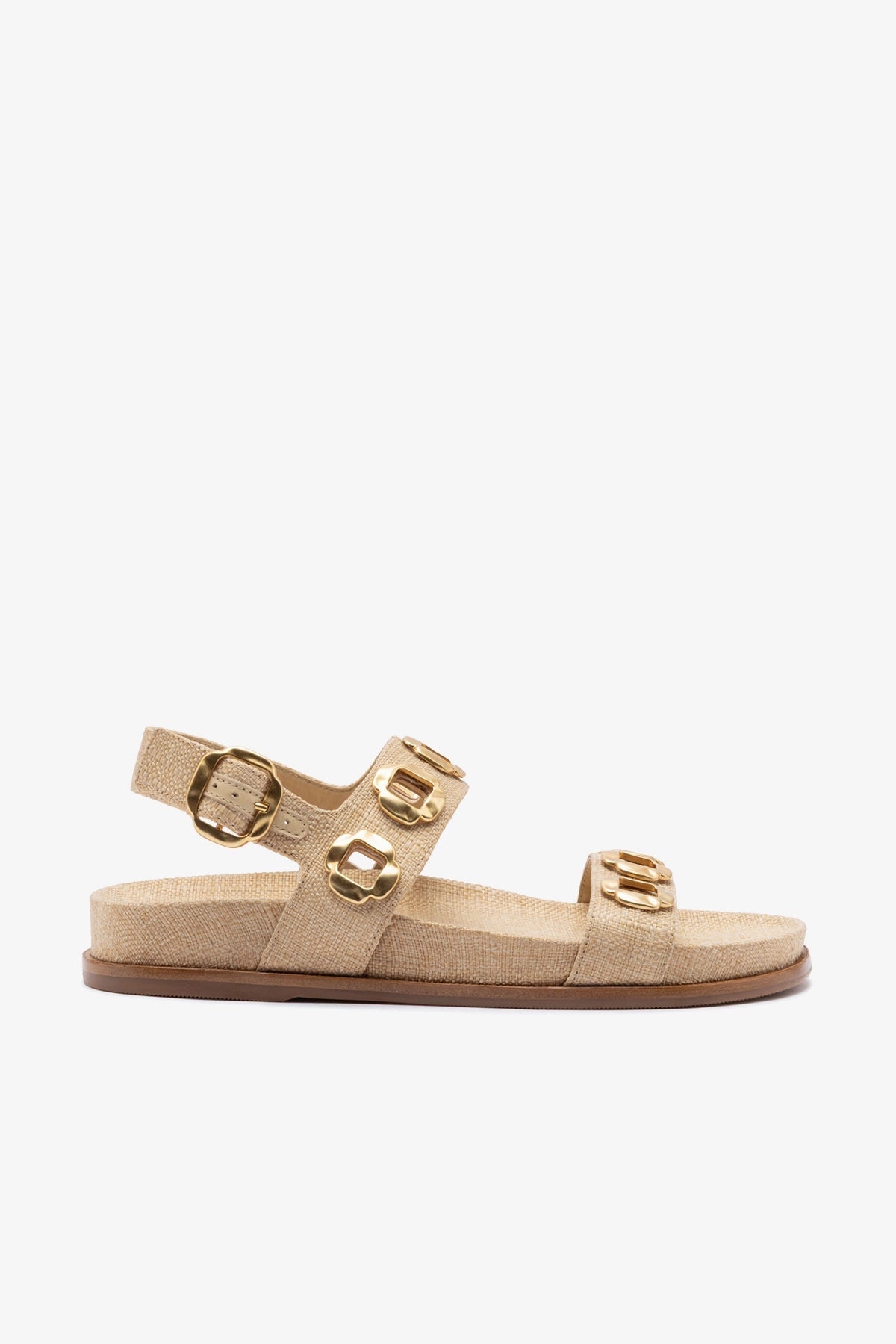 Larroude Milan Sport Sandal In Beige Raffia