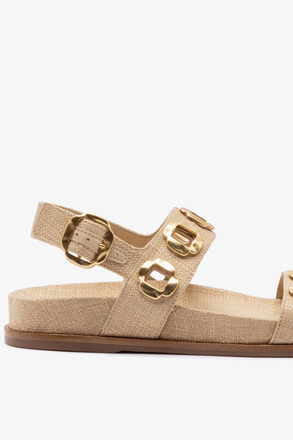Larroude Milan Sport Sandal In Beige Raffia