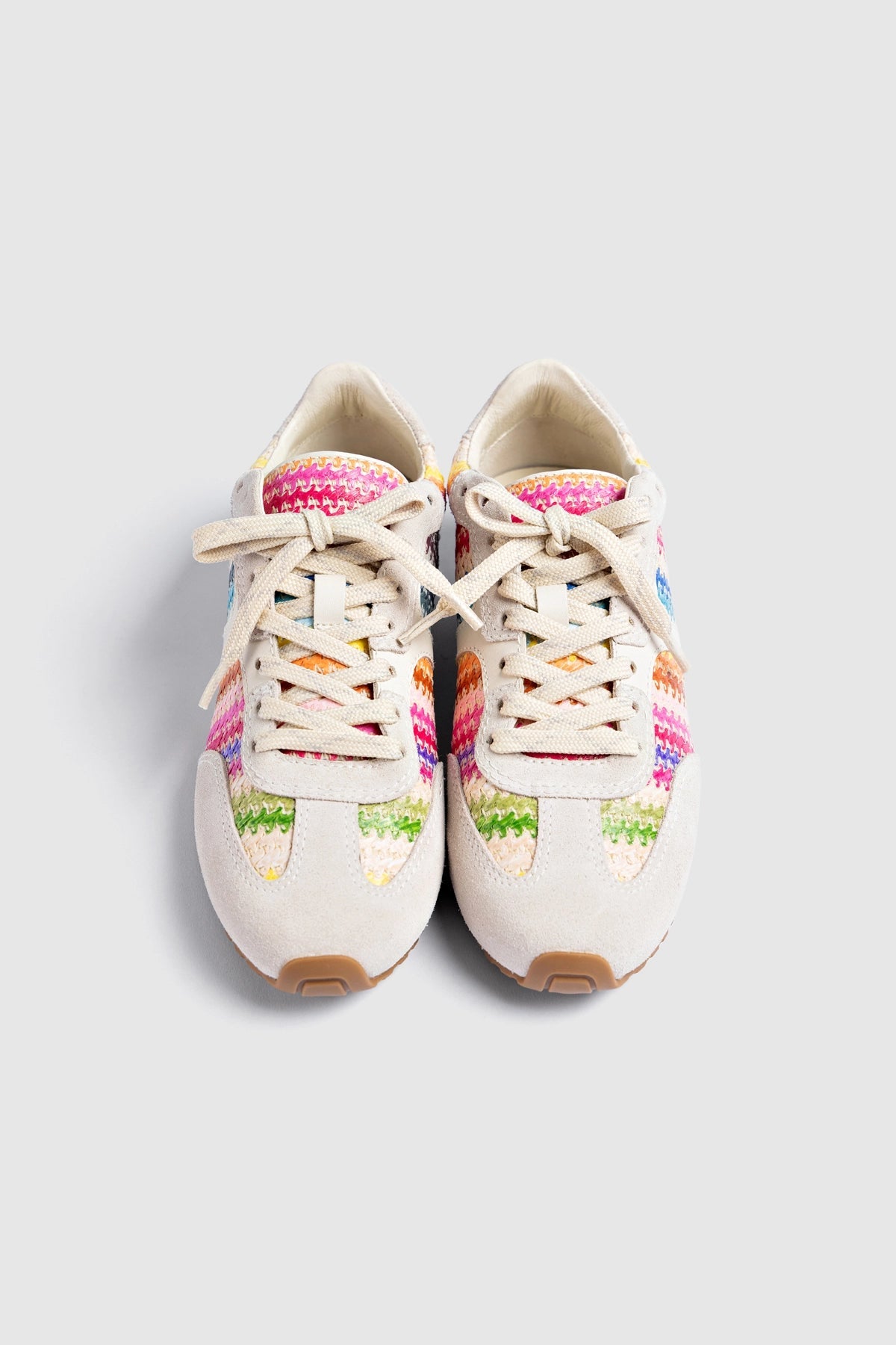 Larroude Stella Sneaker Rainbow Raffia