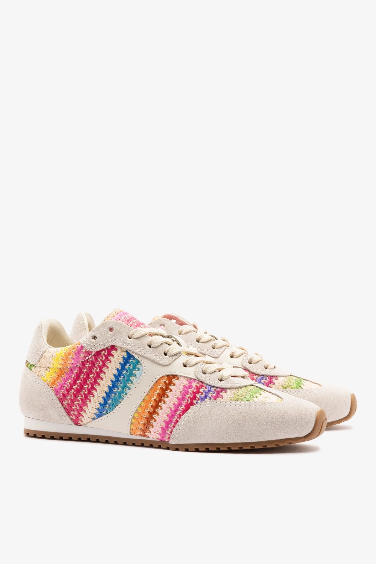 Larroude Stella Sneaker Rainbow Raffia