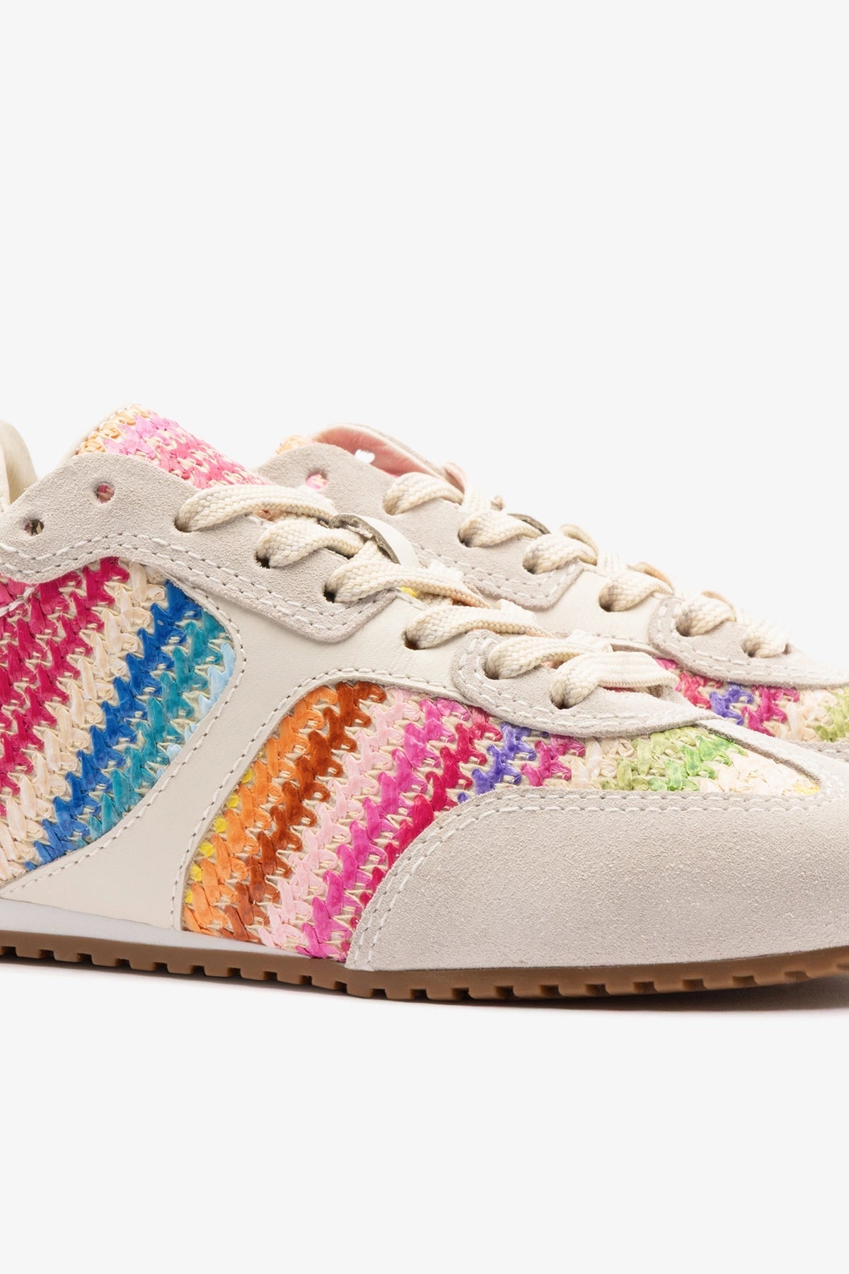 Larroude Stella Sneaker Rainbow Raffia