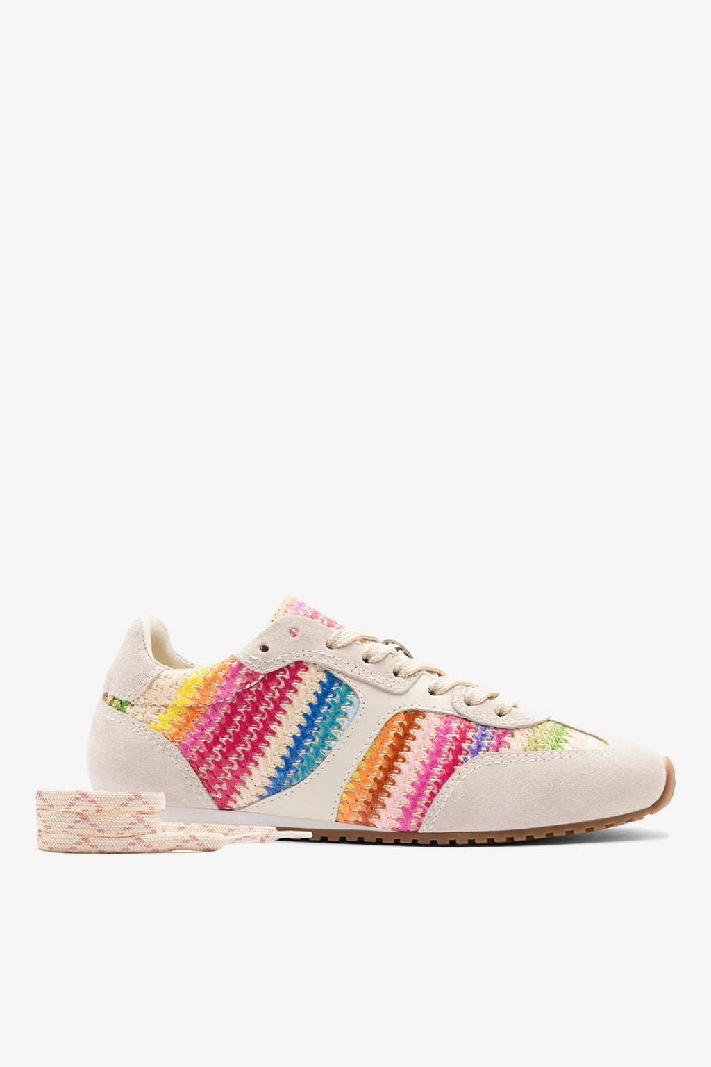 Larroude Stella Sneaker Rainbow Raffia