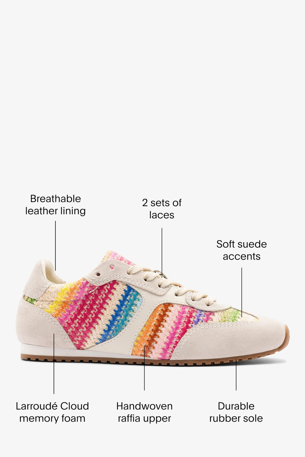 Larroude Stella Sneaker Rainbow Raffia
