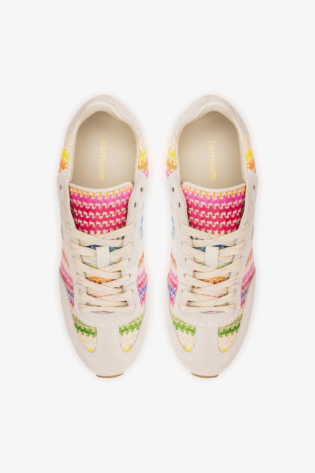 Larroude Stella Sneaker Rainbow Raffia