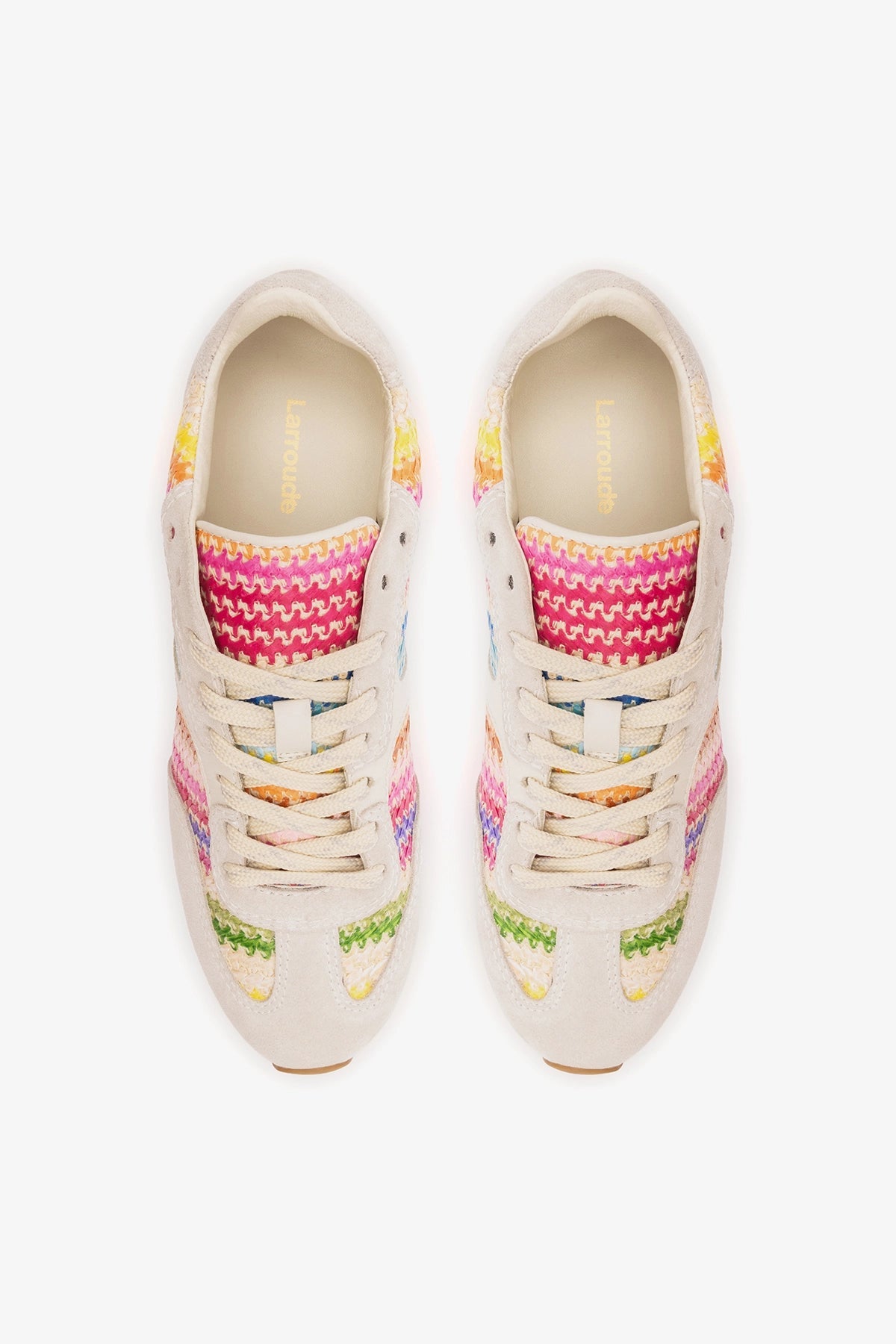 Larroude Stella Sneaker Rainbow Raffia