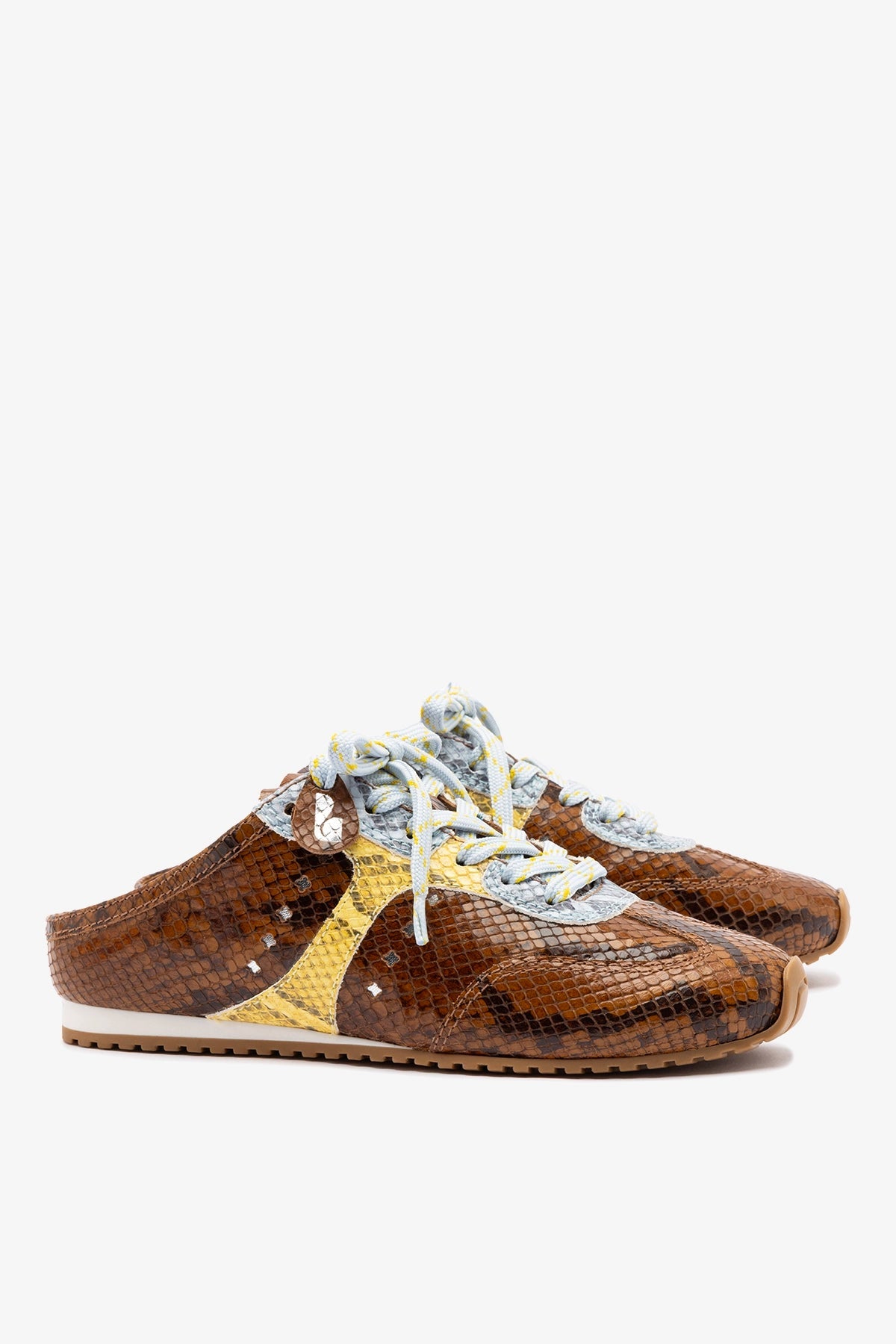 Larroude Stella Mule In Python Printed Leather
