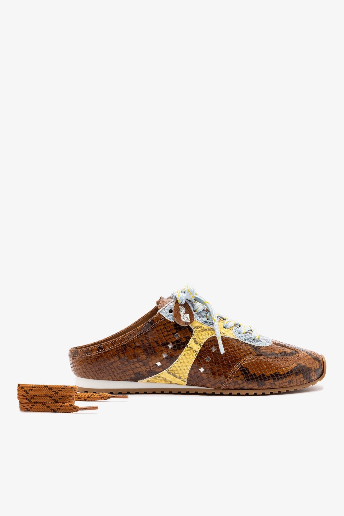 Larroude Stella Mule In Python Printed Leather