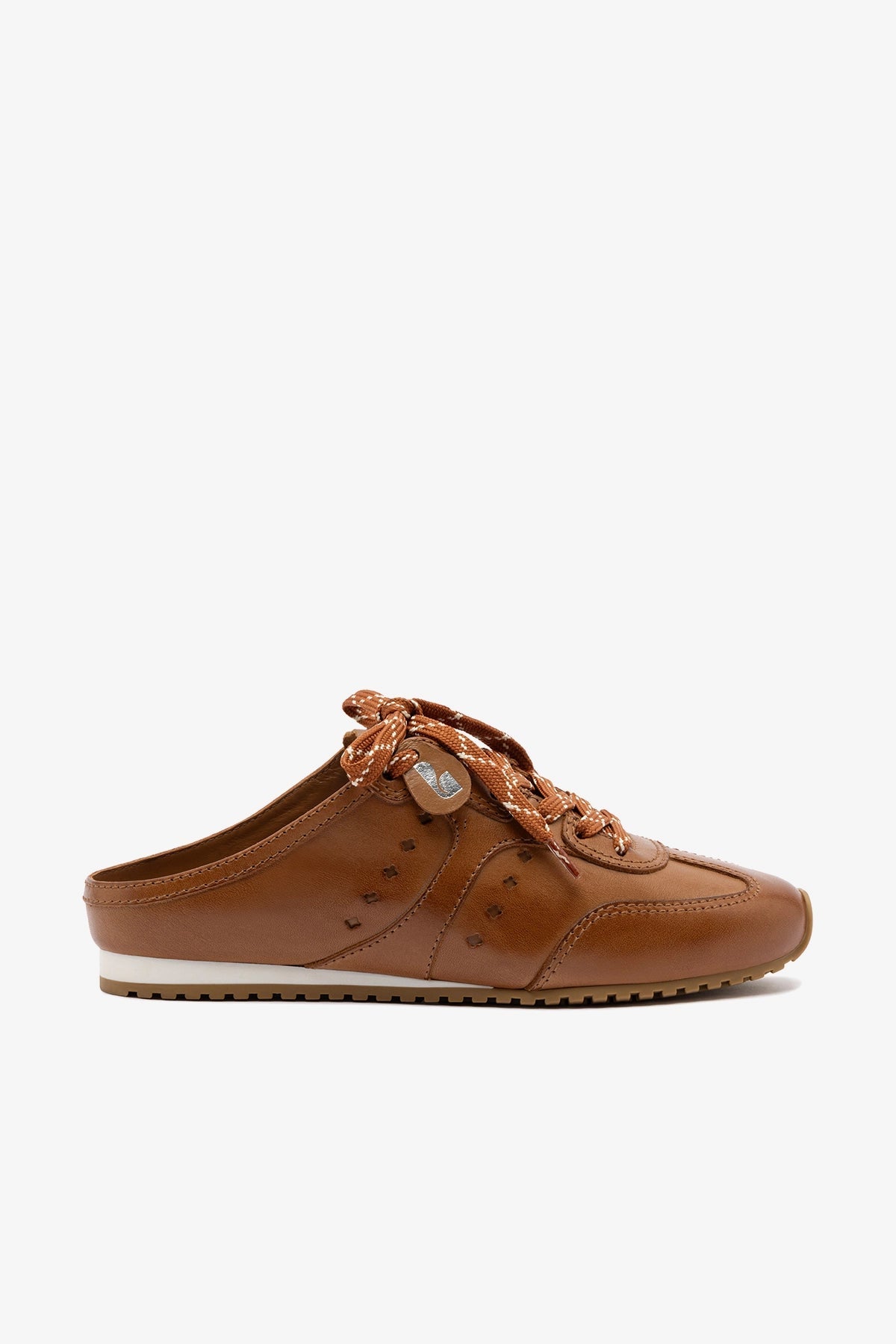 Larroude Stella Mule In Caramel Leather