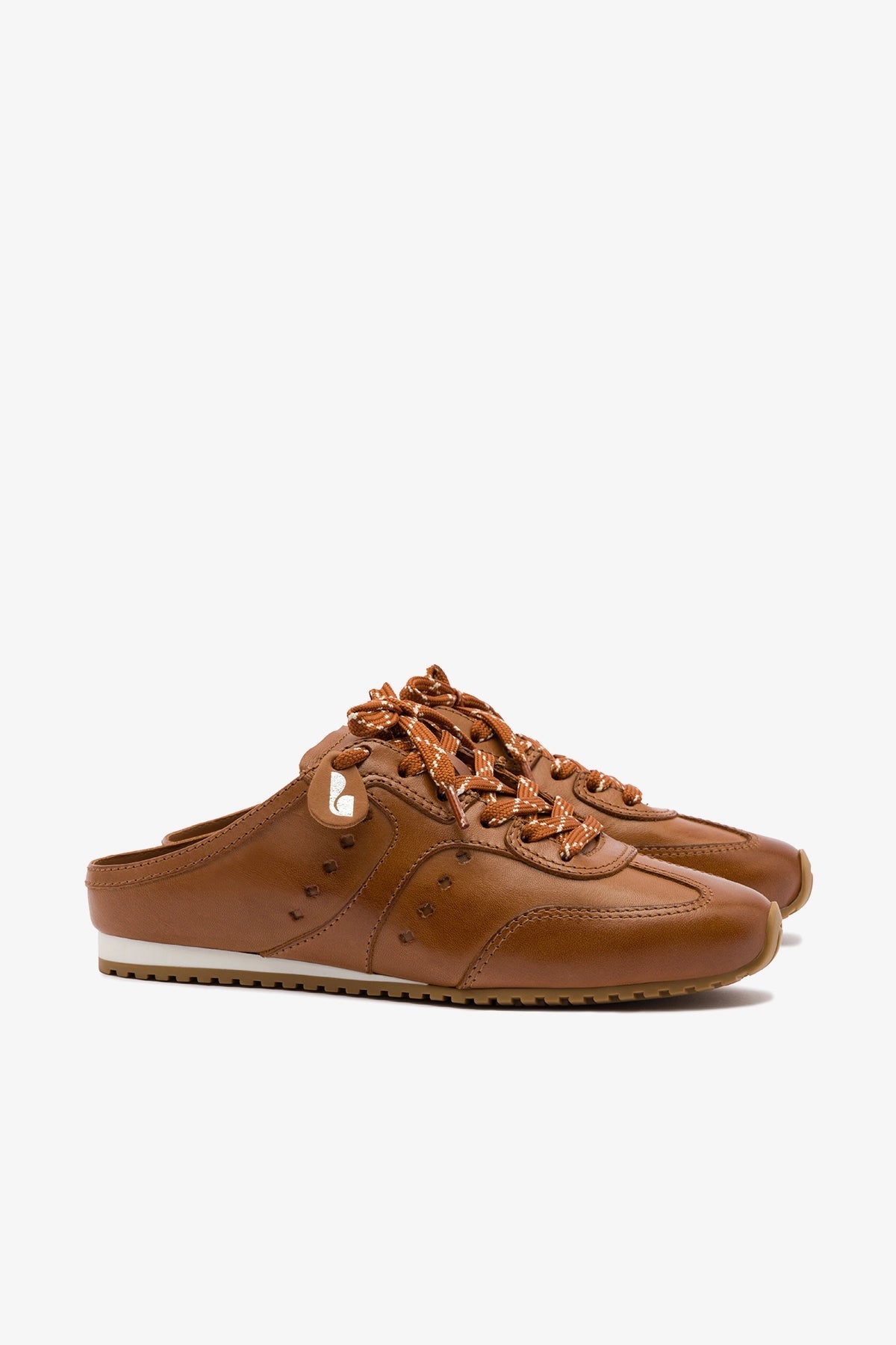 Larroude Stella Mule In Caramel Leather