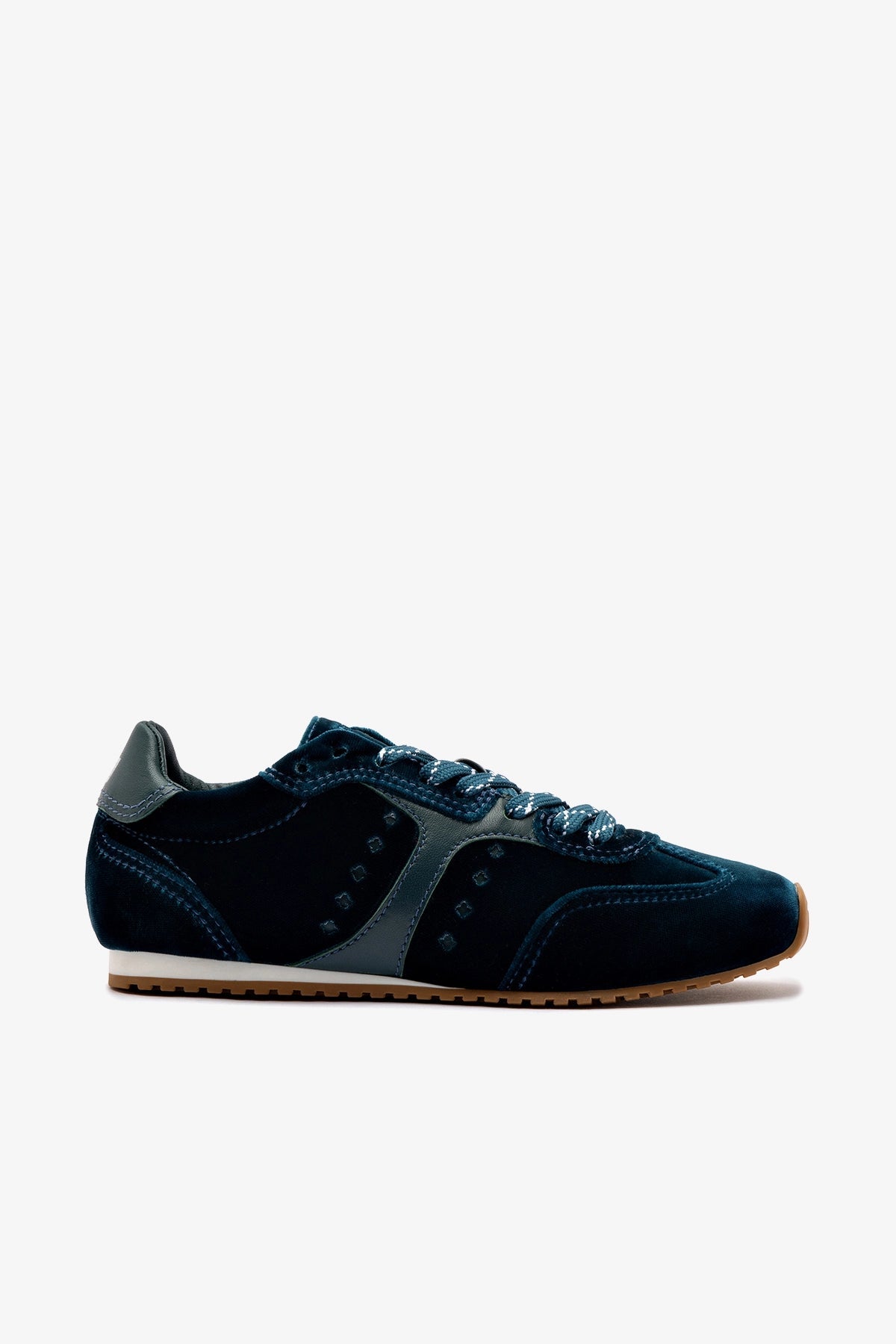 Larroude Stella Sneaker In Deepsea Velvet