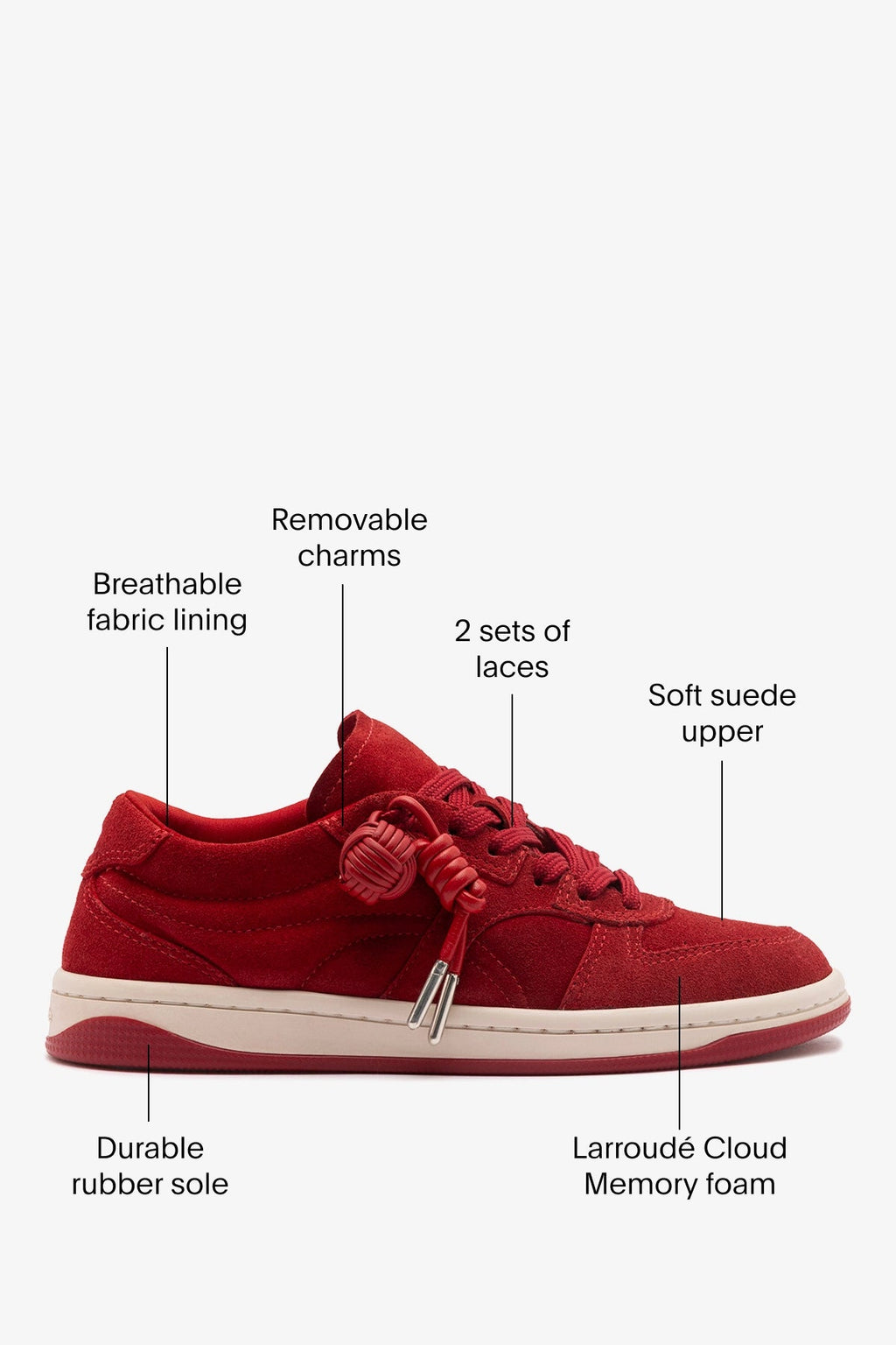 Larroude George Sneaker Carmine Suede