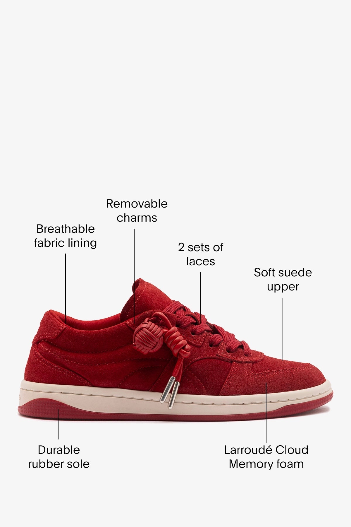 Larroude George Sneaker Carmine Suede