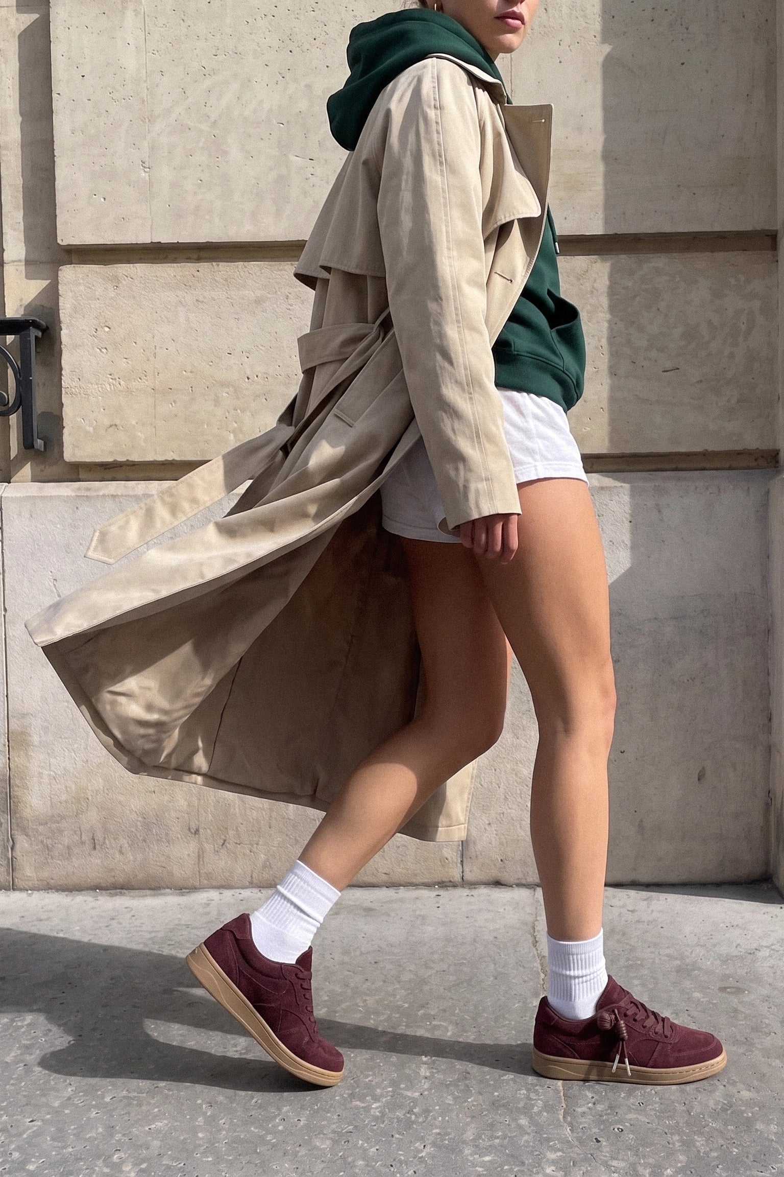 Larroude George Sneaker Burgundy Suede