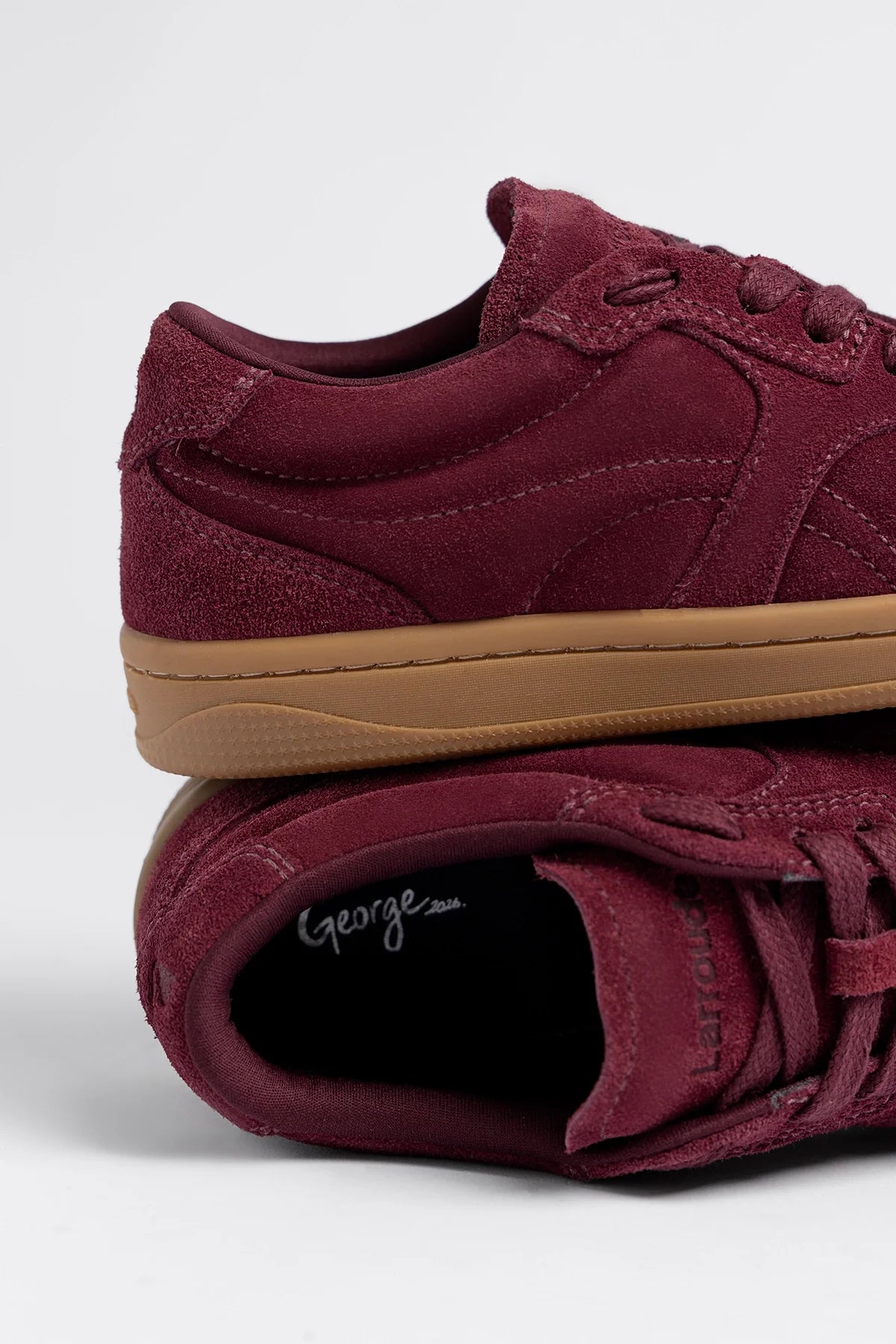 Larroude George Sneaker Burgundy Suede