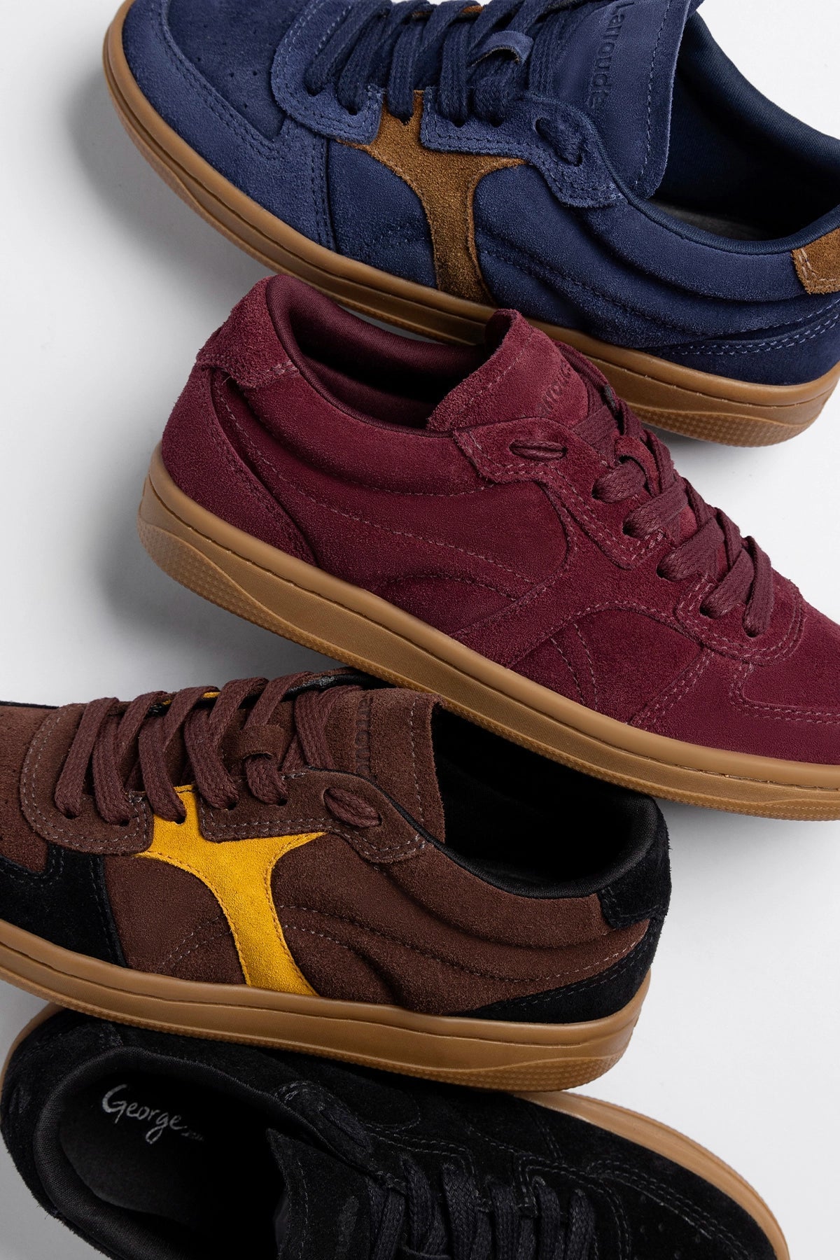 Larroude George Sneaker Burgundy Suede