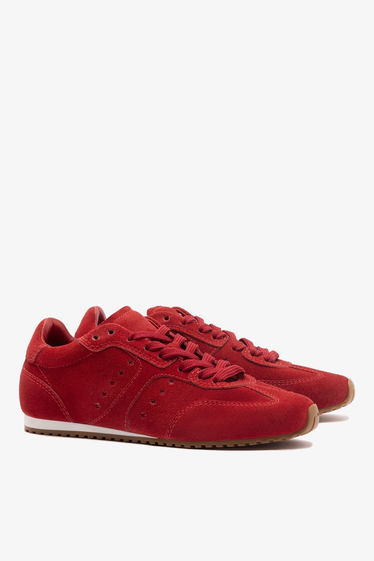 Larroude Stella Sneaker Carmine Suede