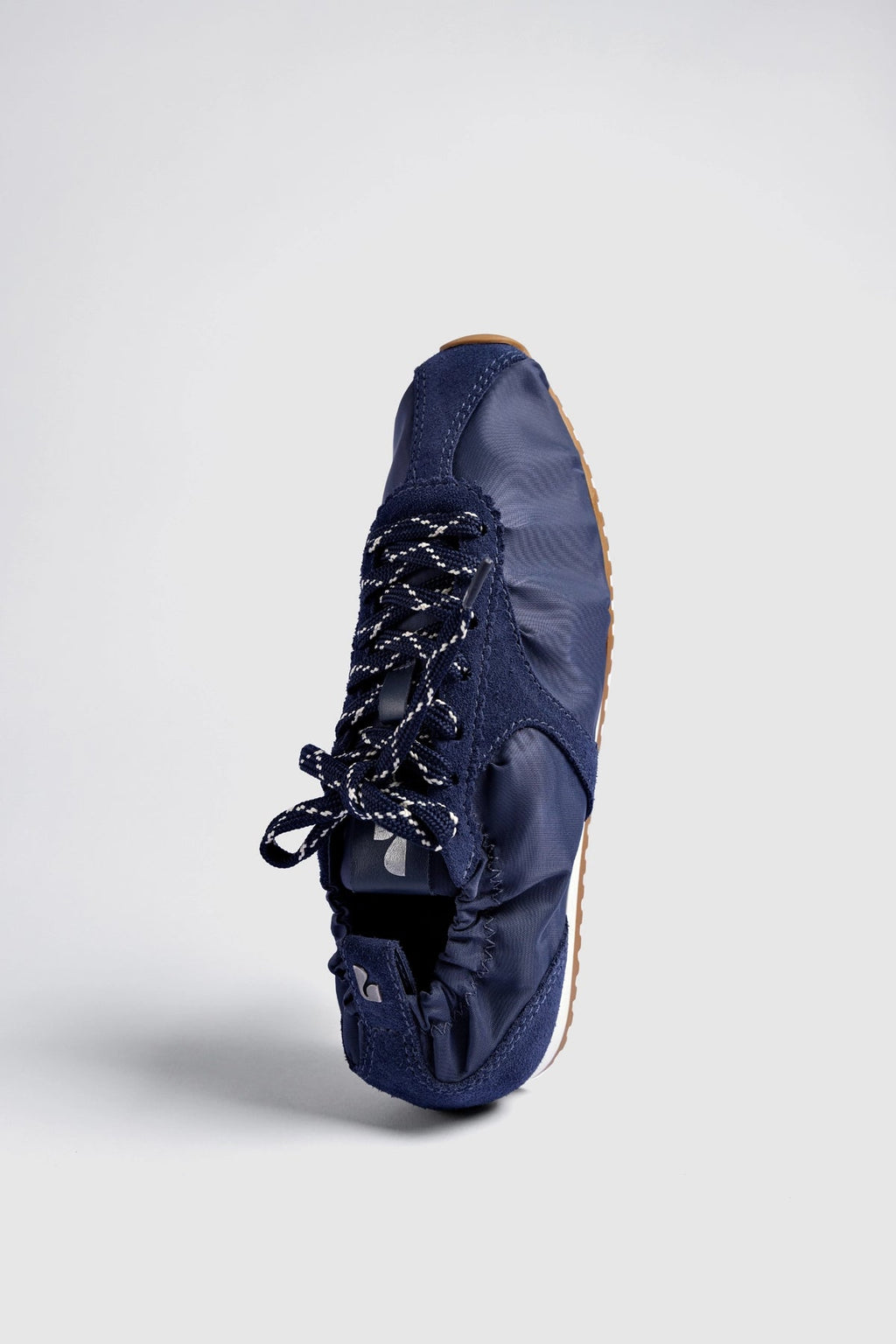 Larroude Stella Lite Sneaker In Navy Nylon and Suede