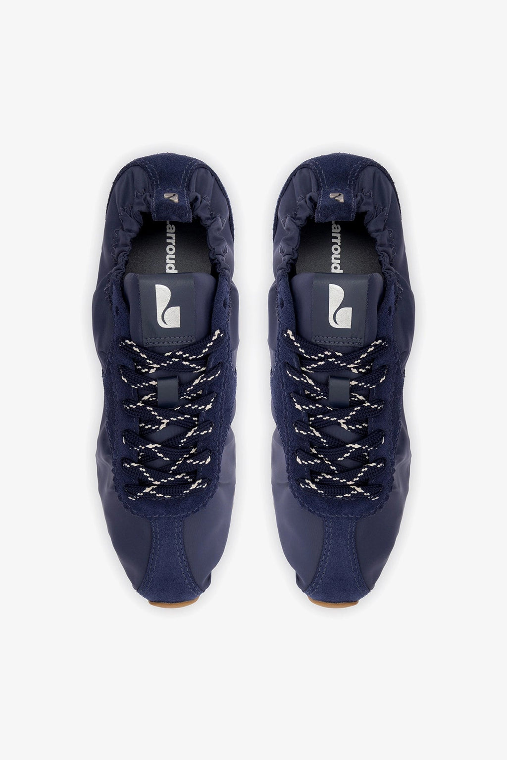 Larroude Stella Lite Sneaker In Navy Nylon and Suede