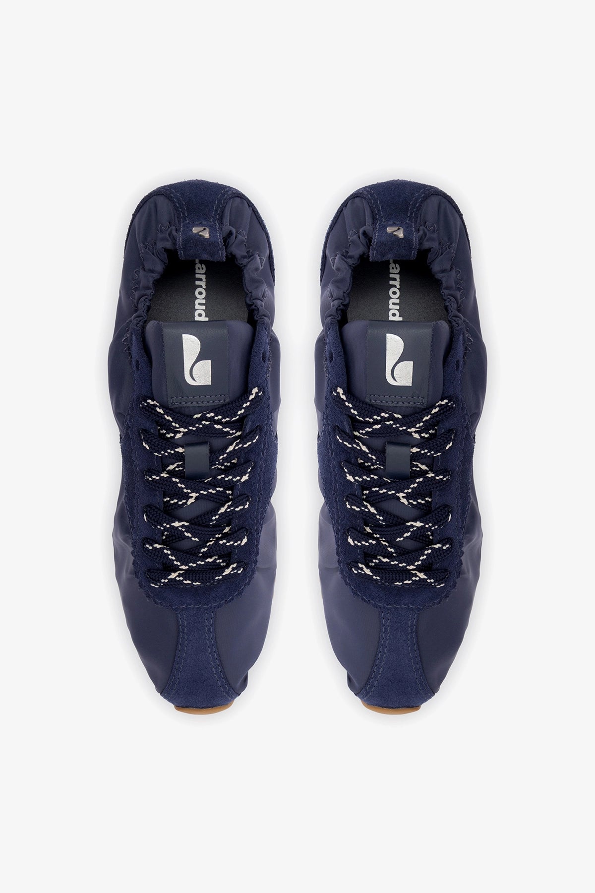 Larroude Stella Lite Sneaker In Navy Nylon and Suede