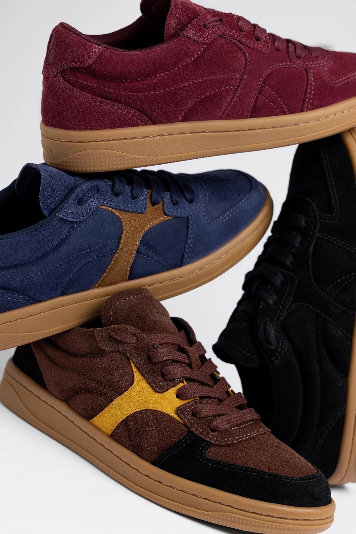Larroude George Sneaker Brown and Yellow Suede
