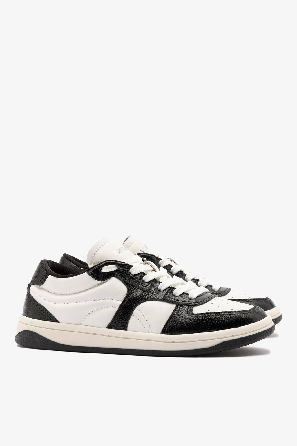Larroude George Sneaker In Black and White Leather