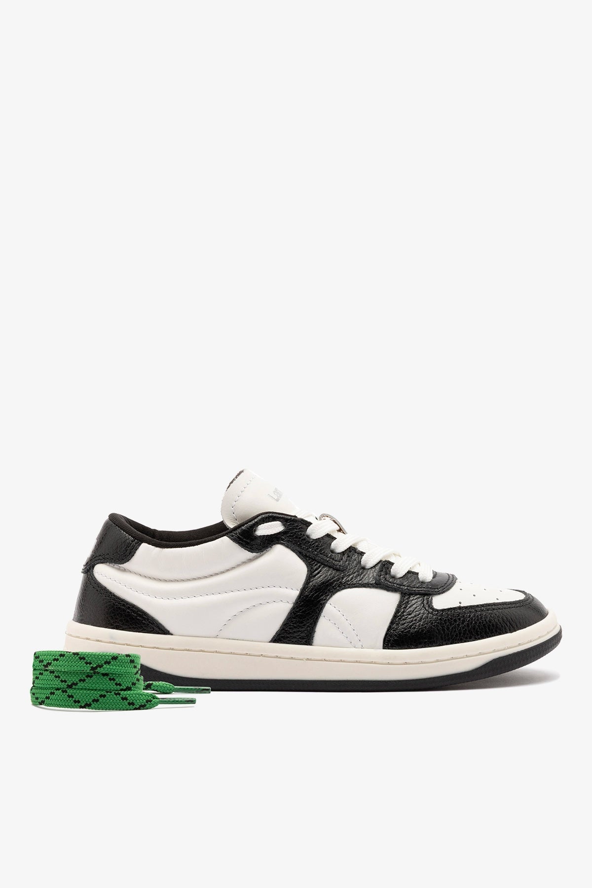 Larroude George Sneaker In Black and White Leather