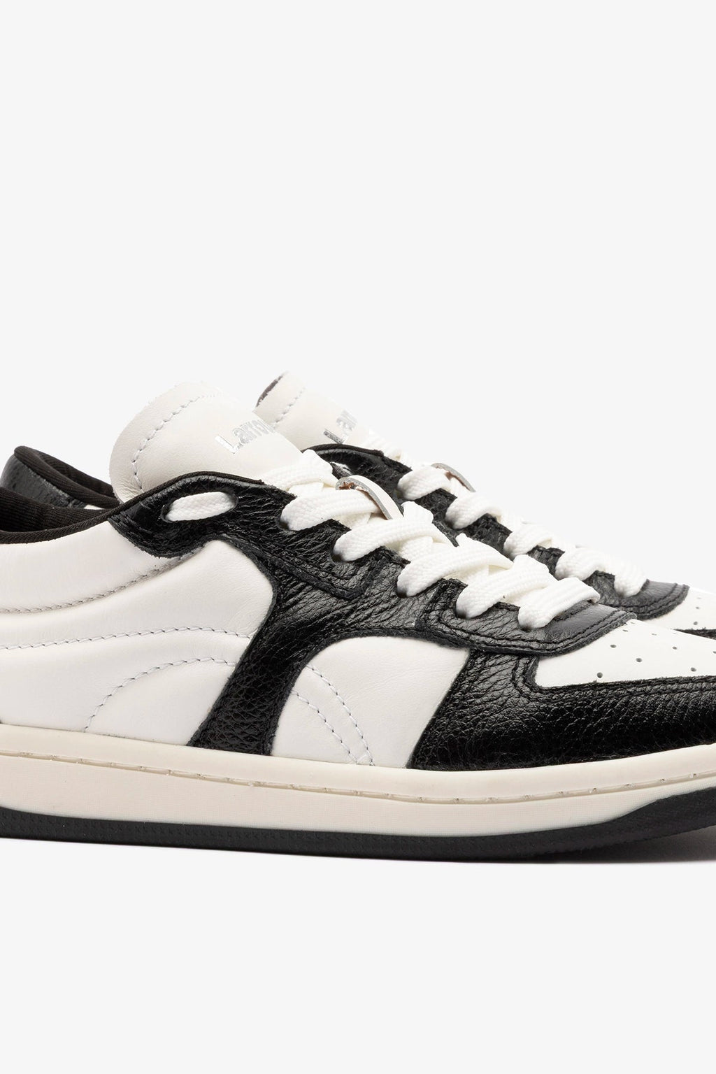Larroude George Sneaker In Black and White Leather