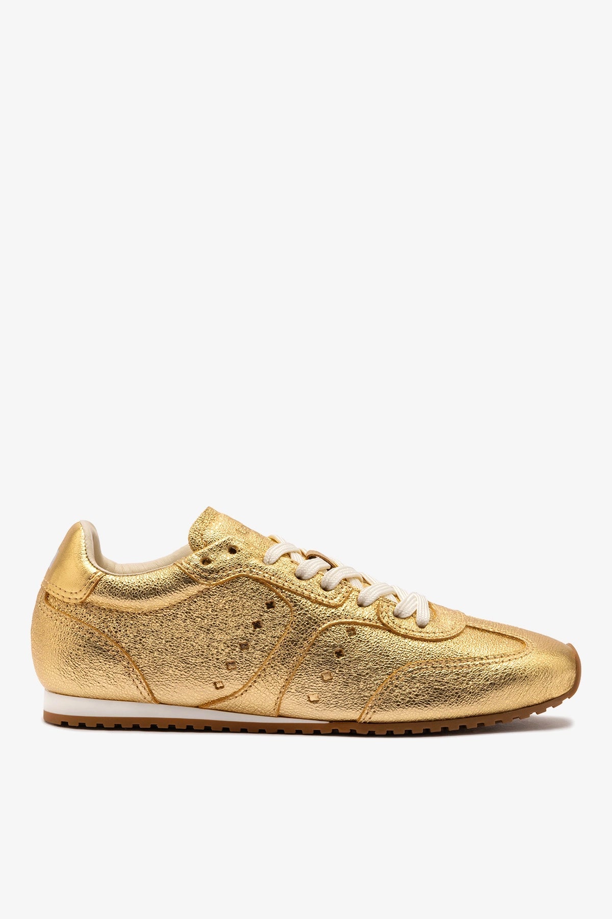 Larroude Stella Sneaker In Gold Metallic Leather