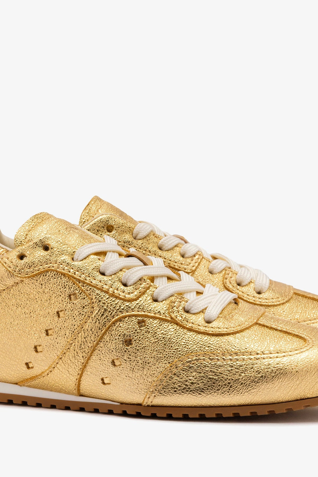 Larroude Stella Sneaker In Gold Metallic Leather