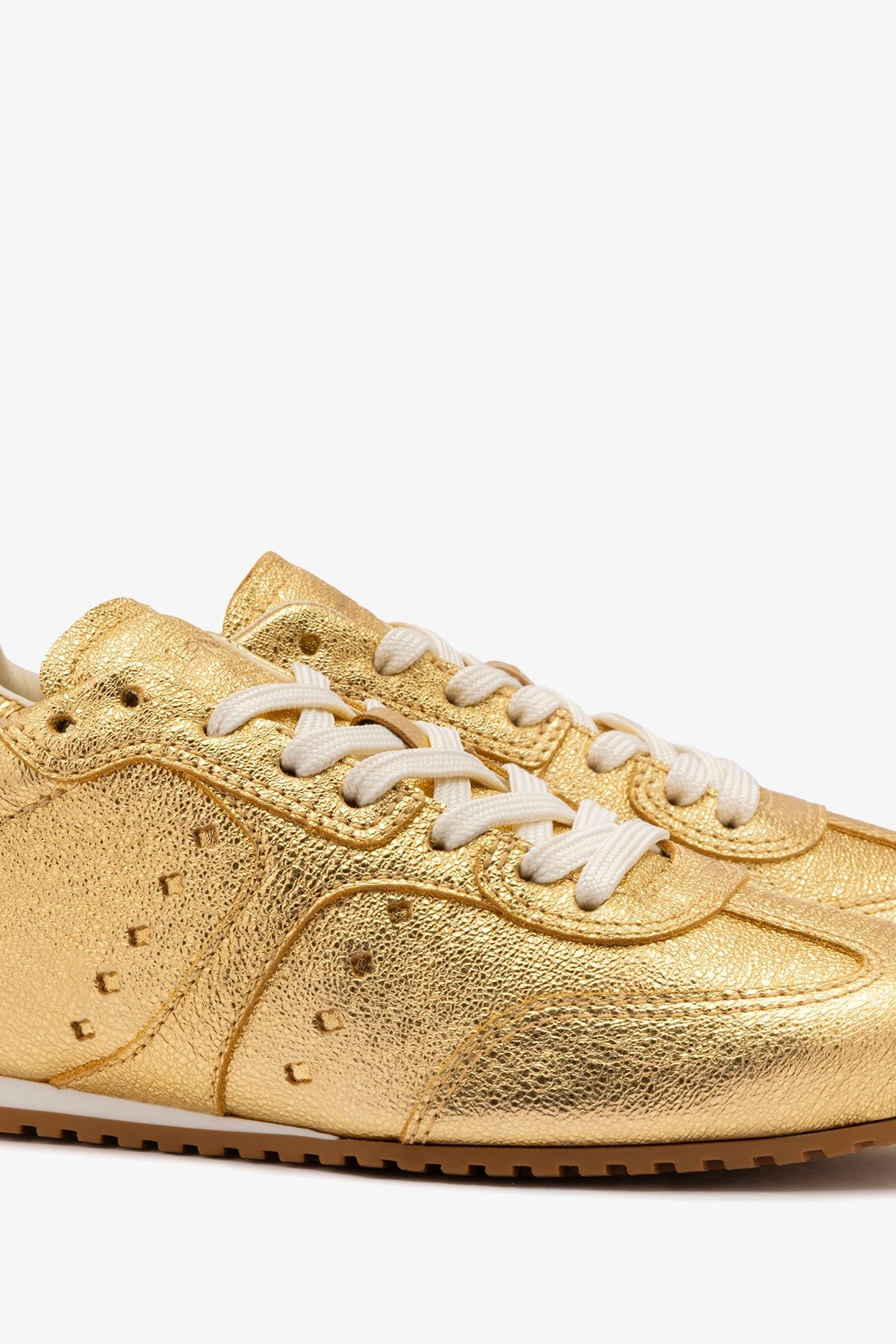 Larroude Stella Sneaker In Gold Metallic Leather