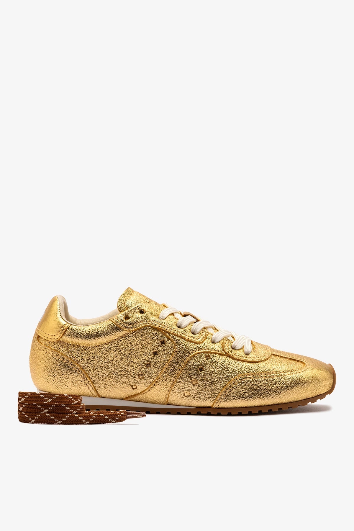 Larroude Stella Sneaker In Gold Metallic Leather