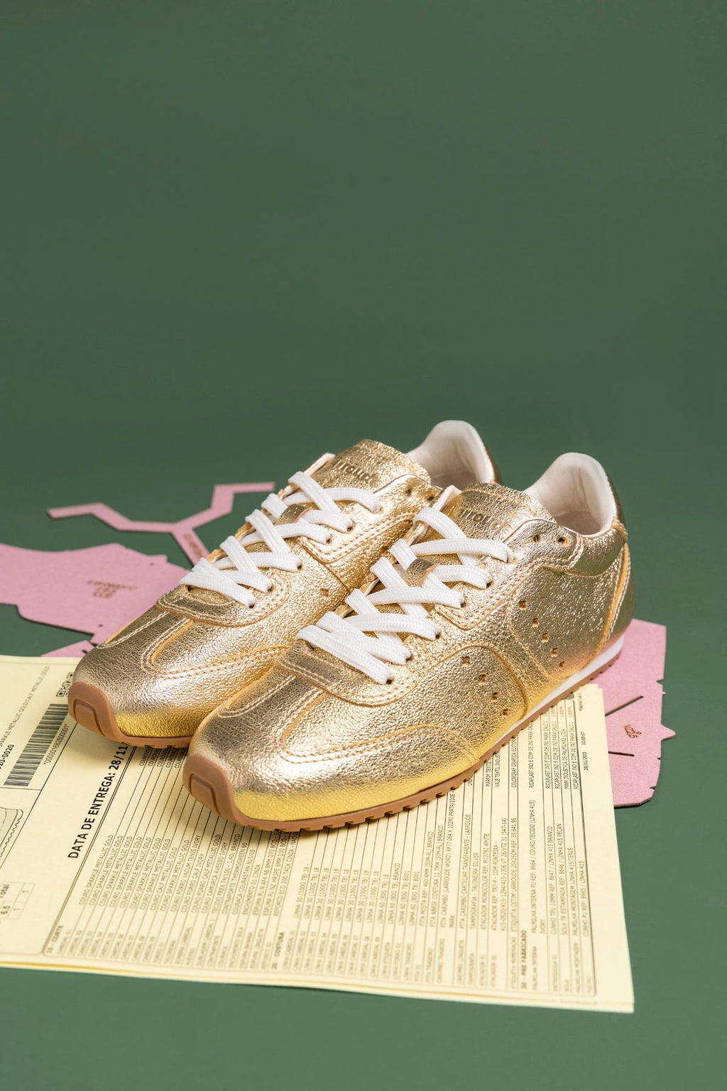 Larroude Stella Sneaker In Gold Metallic Leather