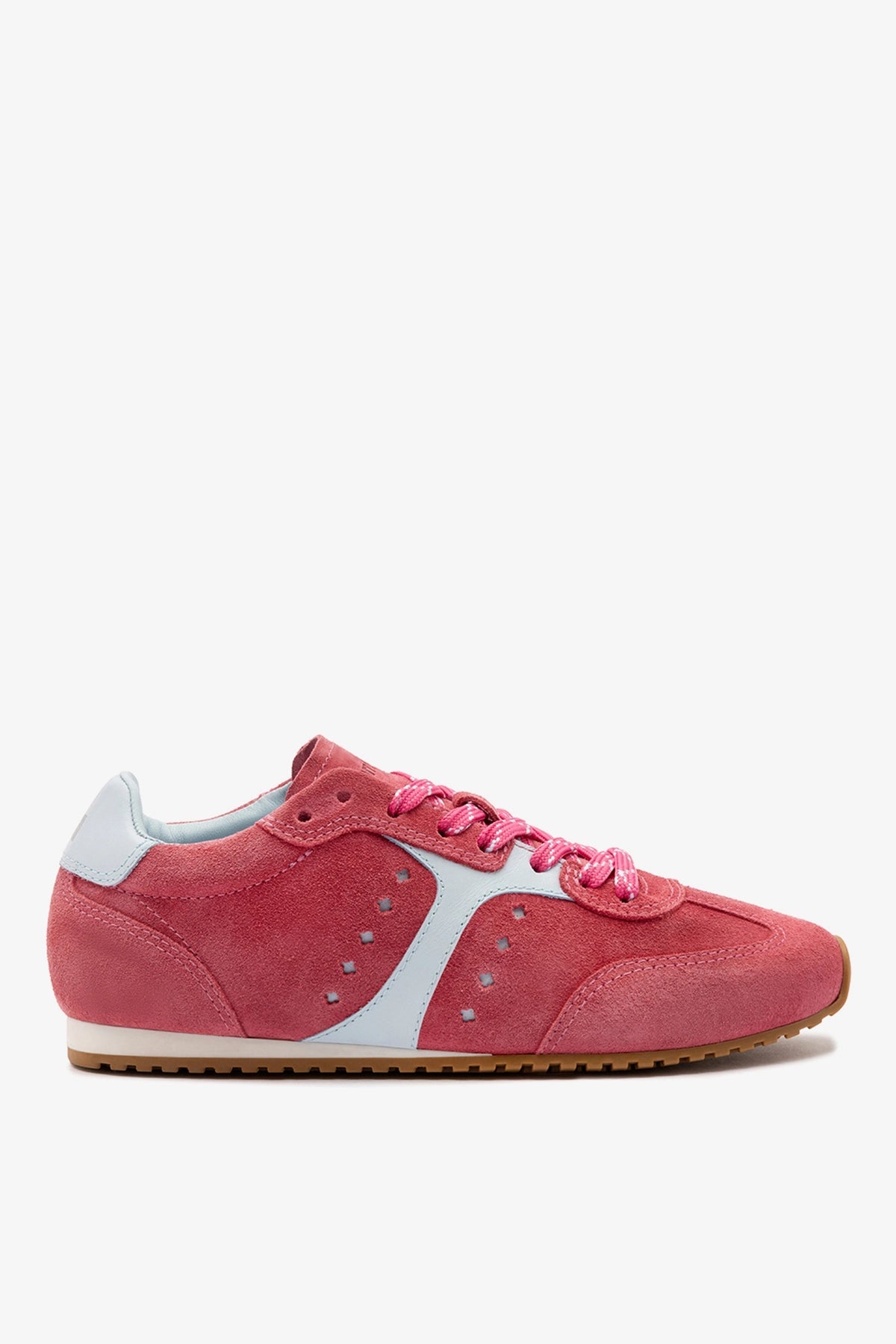 Larroude Stella Sneaker In Lampone Suede