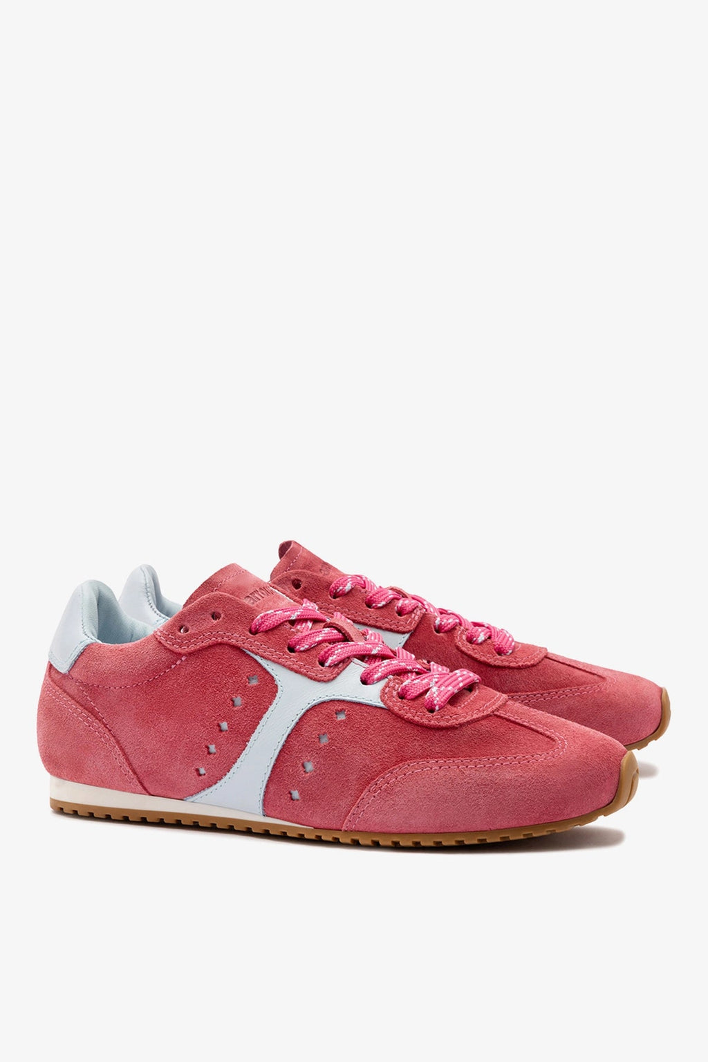 Larroude Stella Sneaker In Lampone Suede
