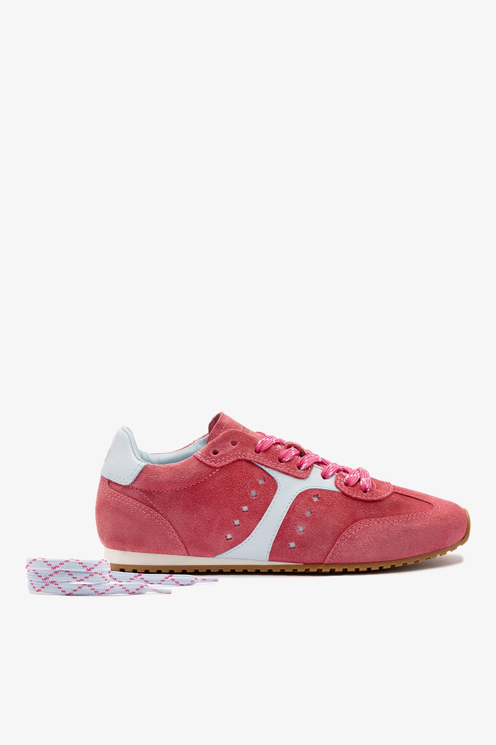 Larroude Stella Sneaker In Lampone Suede