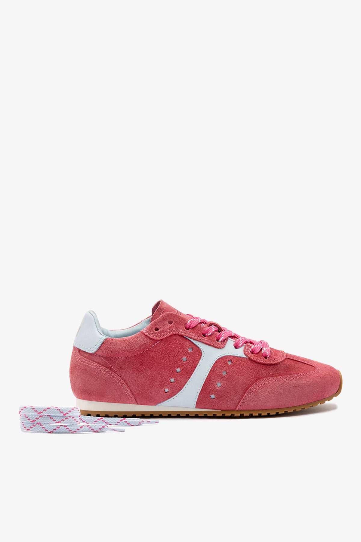 Larroude Stella Sneaker In Lampone Suede