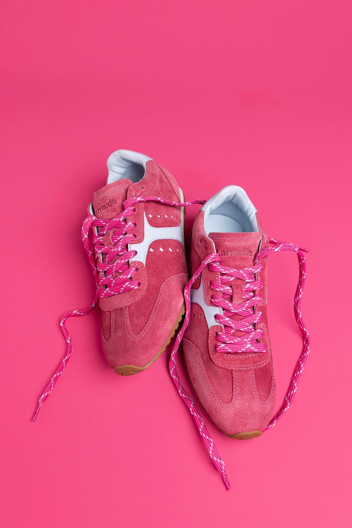 Larroude Stella Sneaker In Lampone Suede