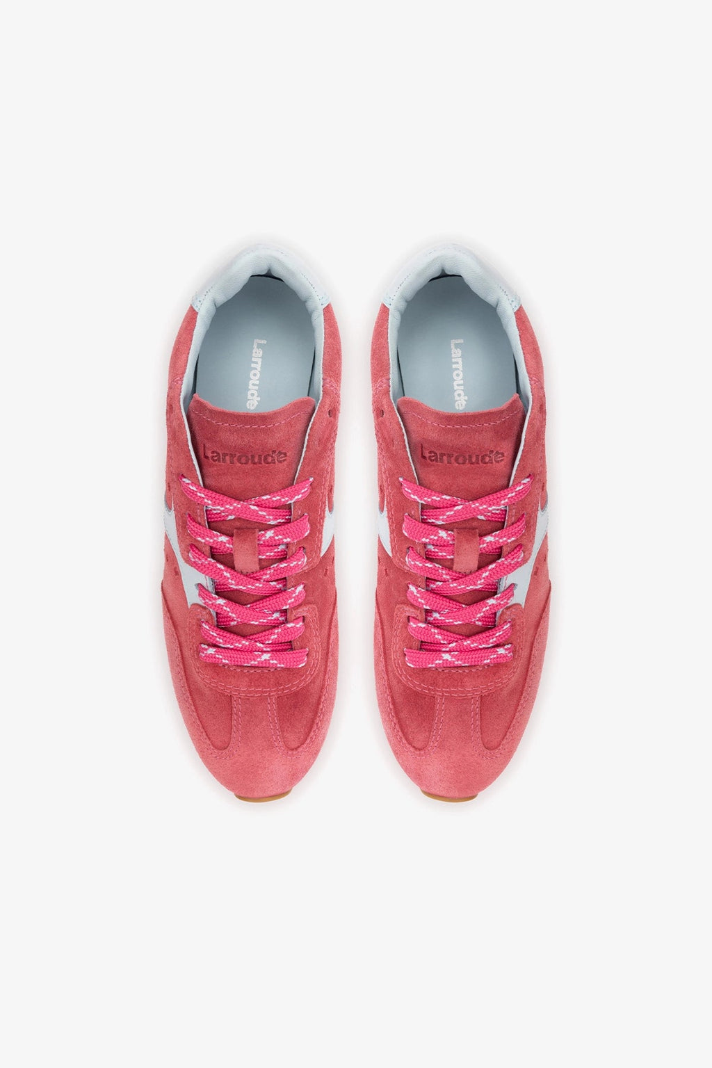 Larroude Stella Sneaker In Lampone Suede