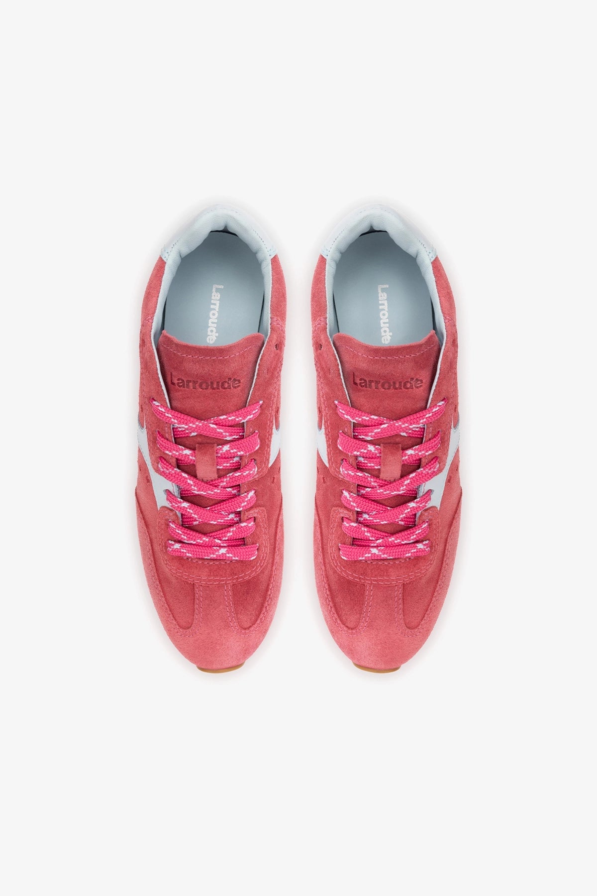 Larroude Stella Sneaker In Lampone Suede