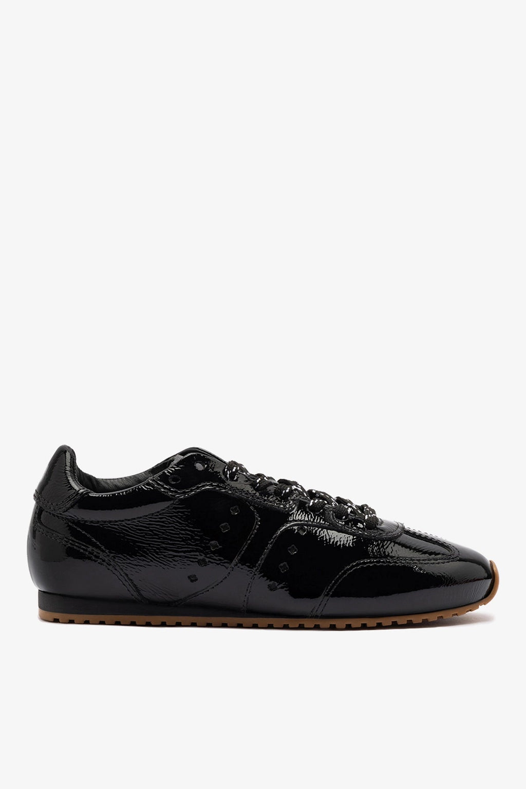 Larroude Stella Sneaker In Black Patent Leather