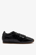 Larroude Stella Sneaker In Black Patent Leather