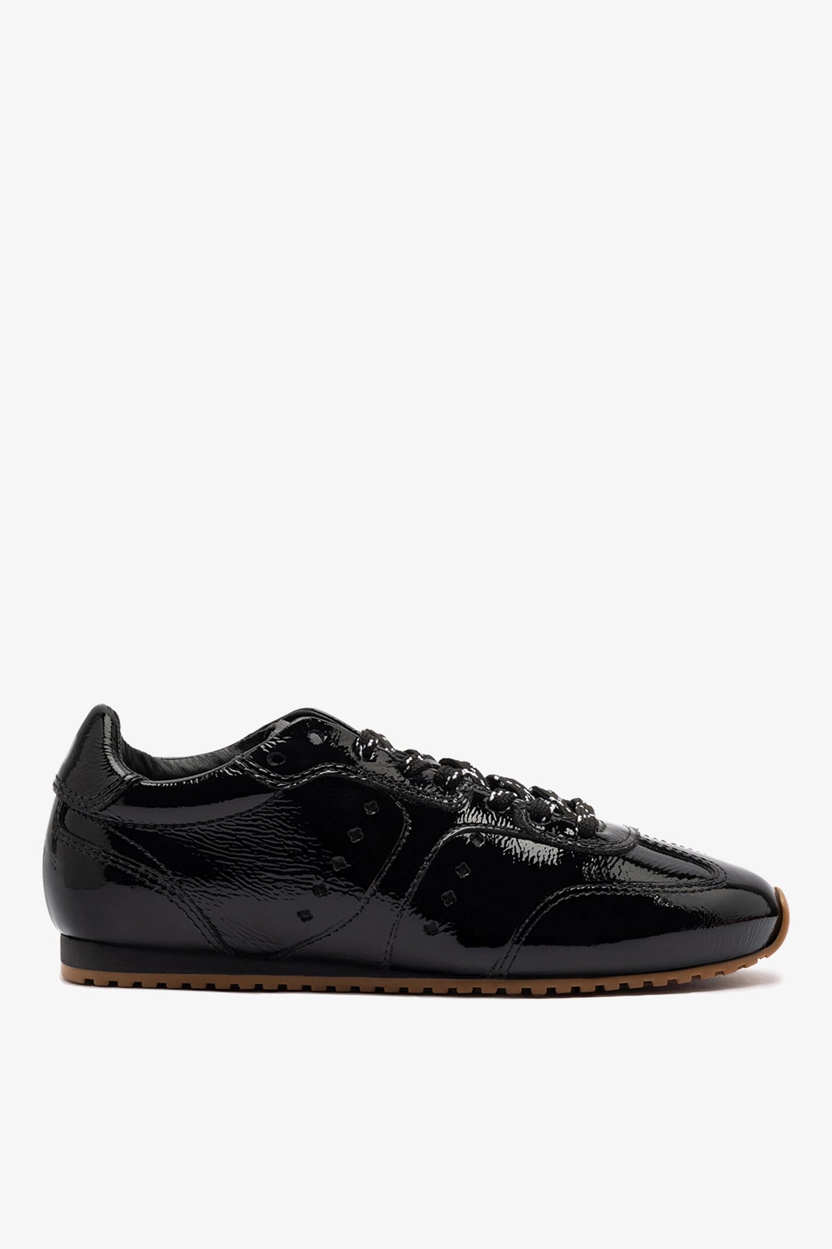 Larroude Stella Sneaker In Black Patent Leather